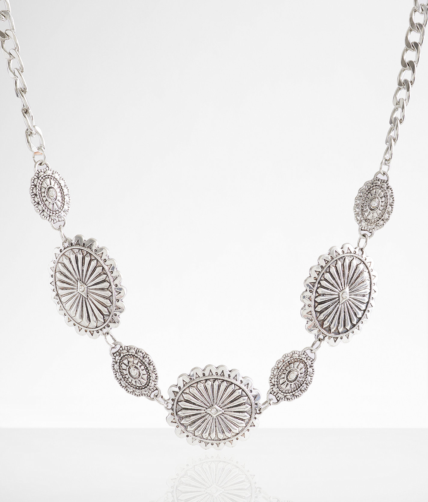 boutique by BKE Western Glitz Statement Necklace - Women's Jewelry in Burnished Silver