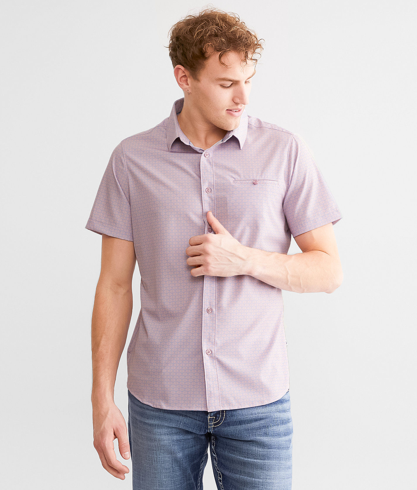 7Diamonds Palm Stretch Shirt - Men's Shirts in Stone Rose