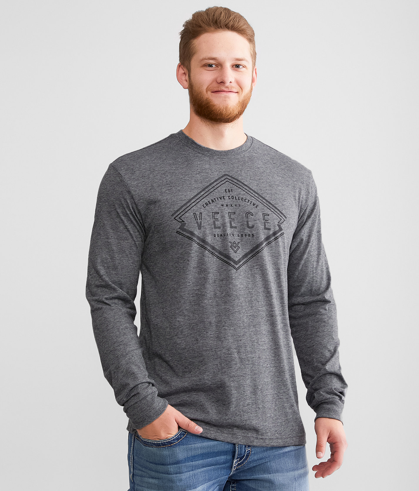 Veece Uncharted Split T-Shirt - Men's T-Shirts in Charcoal