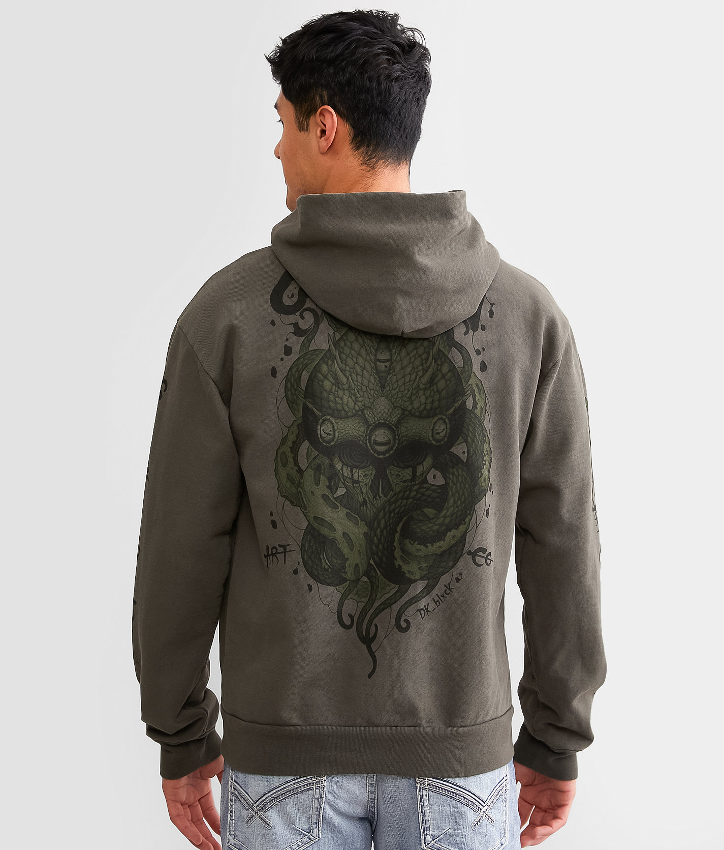 Sullen Black Octopus Hooded Sweatshirt - Men's Sweatshirts in Olive