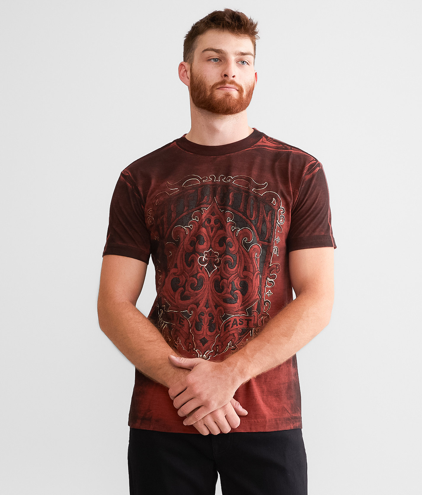 Affliction Absolute T-Shirt - Men's T-Shirts in Red Ochre