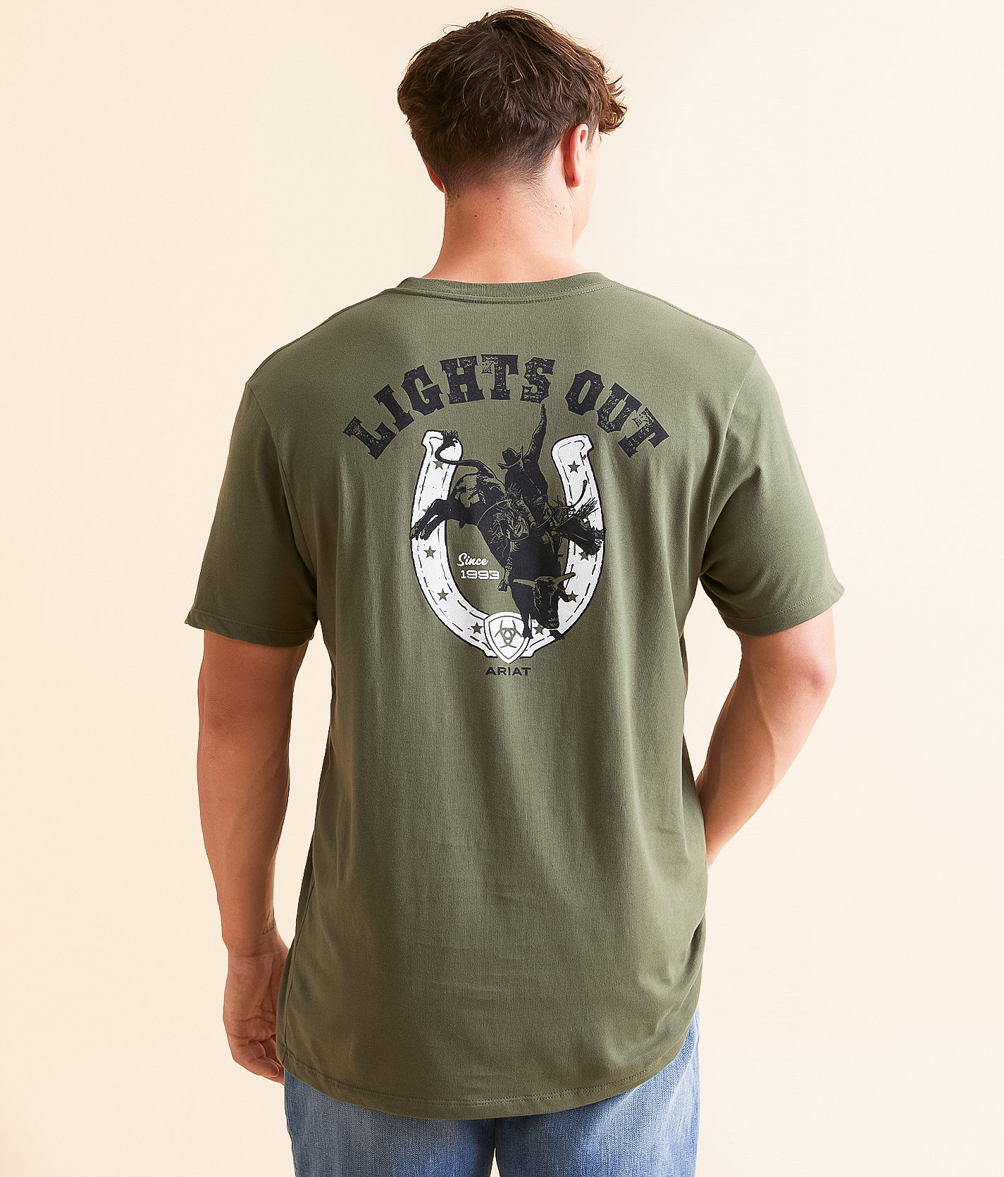 Ariat Lights Out T-Shirt - Men's T-Shirts in Surplus Green