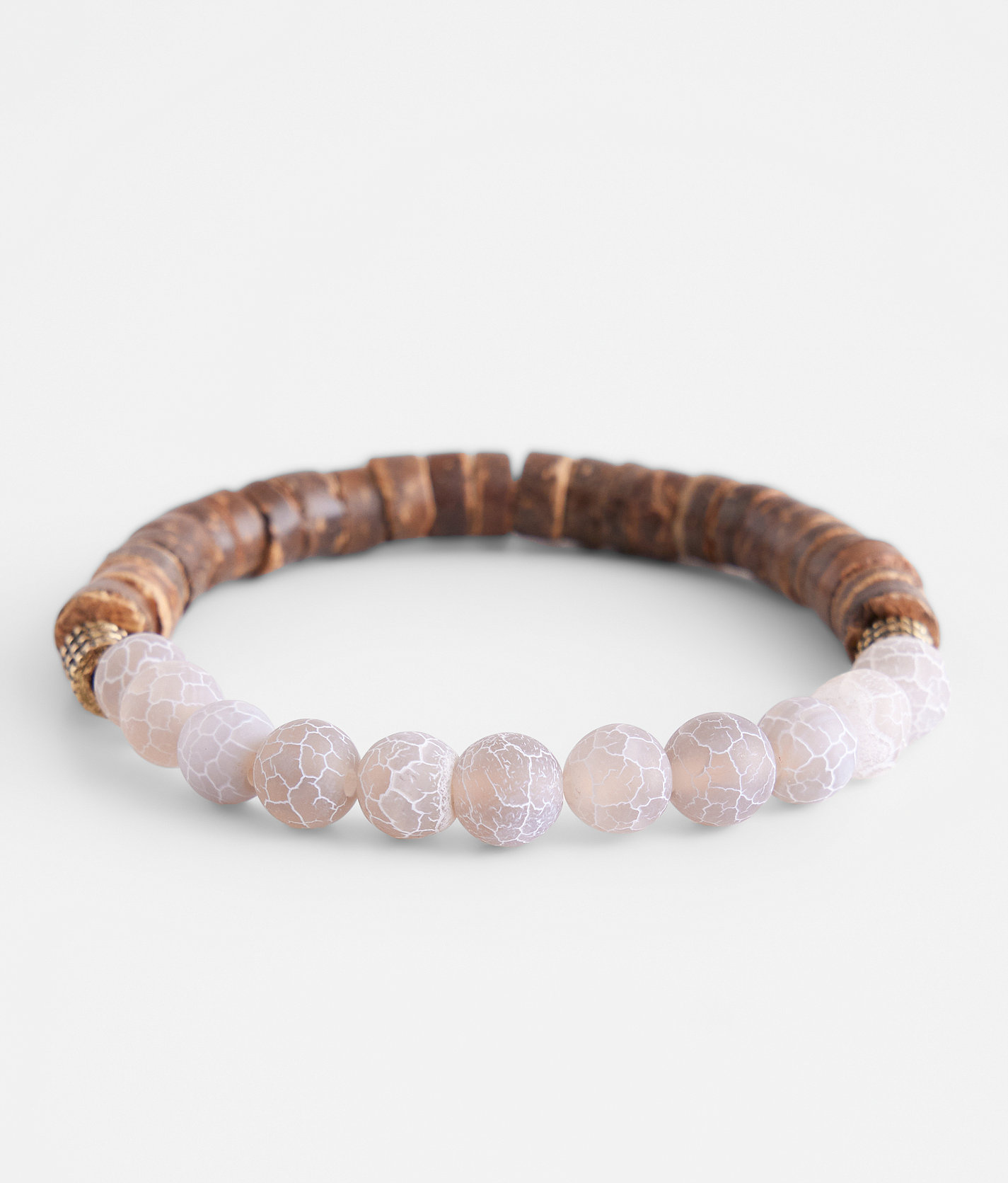 BKE Crackle & Wood Bracelet - Men's Jewelry in Brown