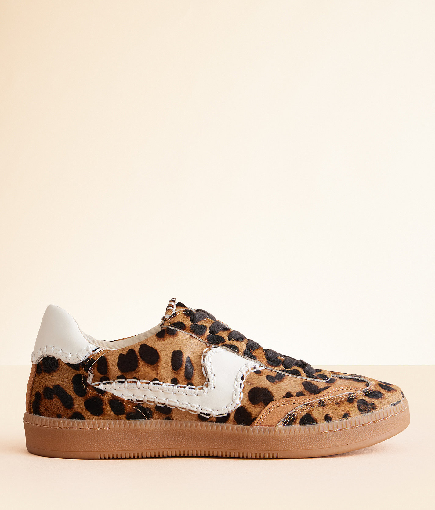 Dolce Vita Notice Stitch Leather Sneaker - Women's Shoes in Dk Leopard