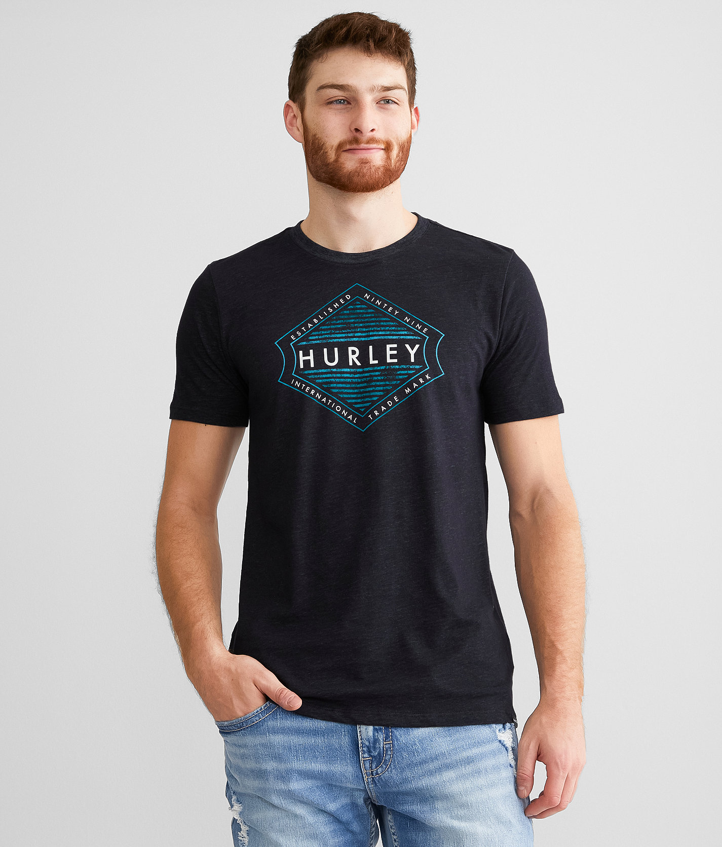 Hurley Resto Mod T-Shirt - Men's T-Shirts in Black Pure Platinum
