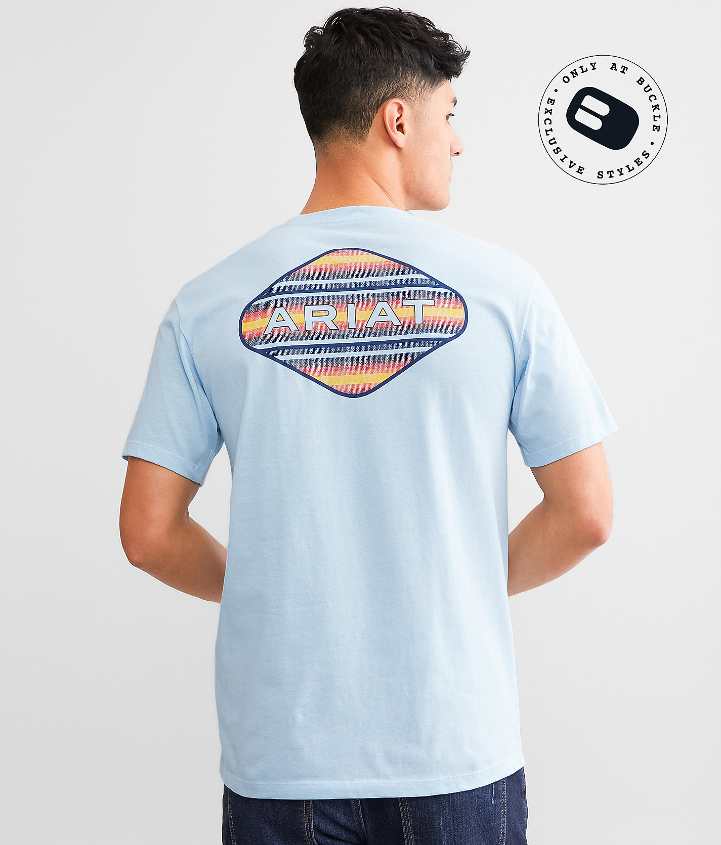 Ariat Sunrise Bar T-Shirt - Men's T-Shirts in Sea Angel