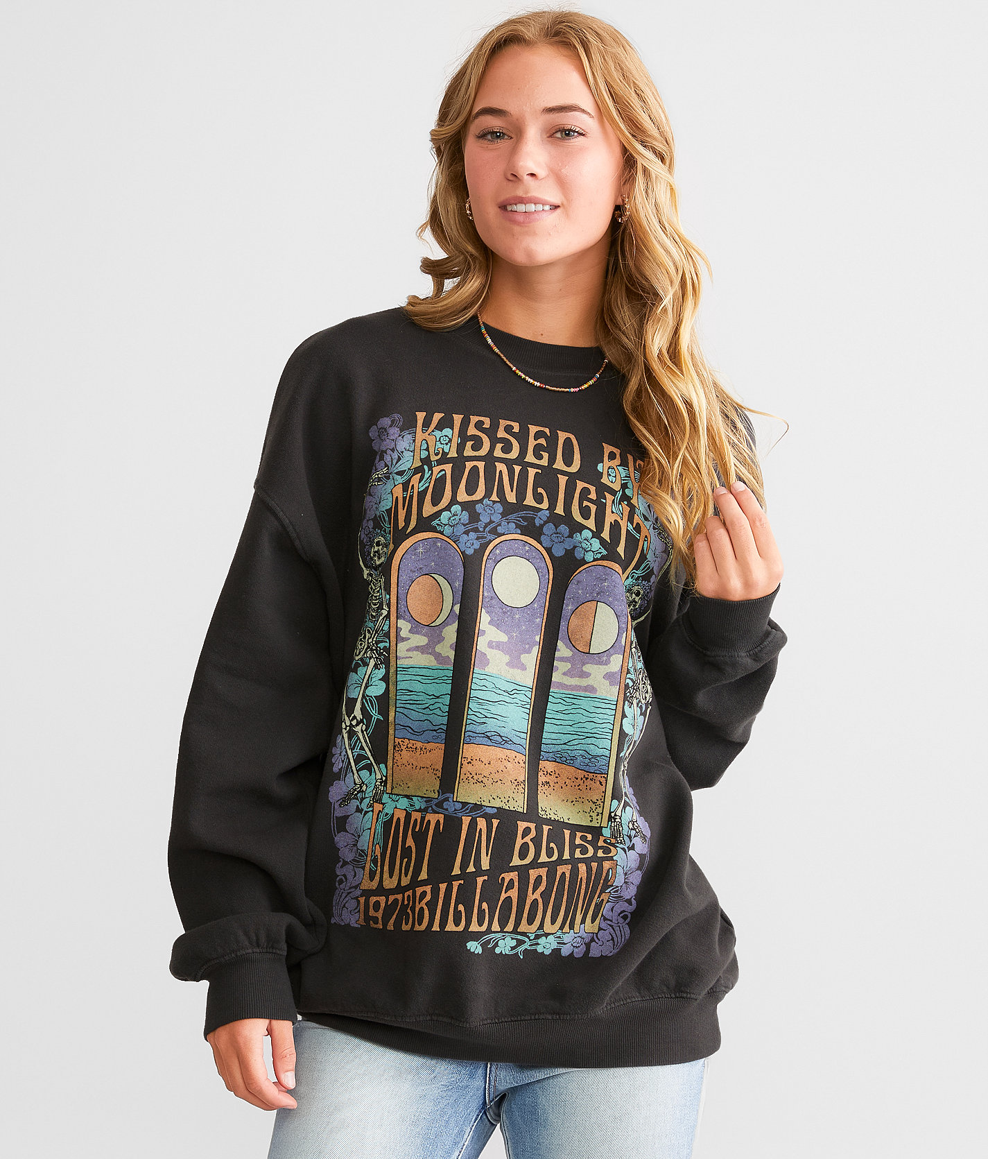 Billabong Ride In Oversized Pullover - Women's Sweatshirts in Black Sands