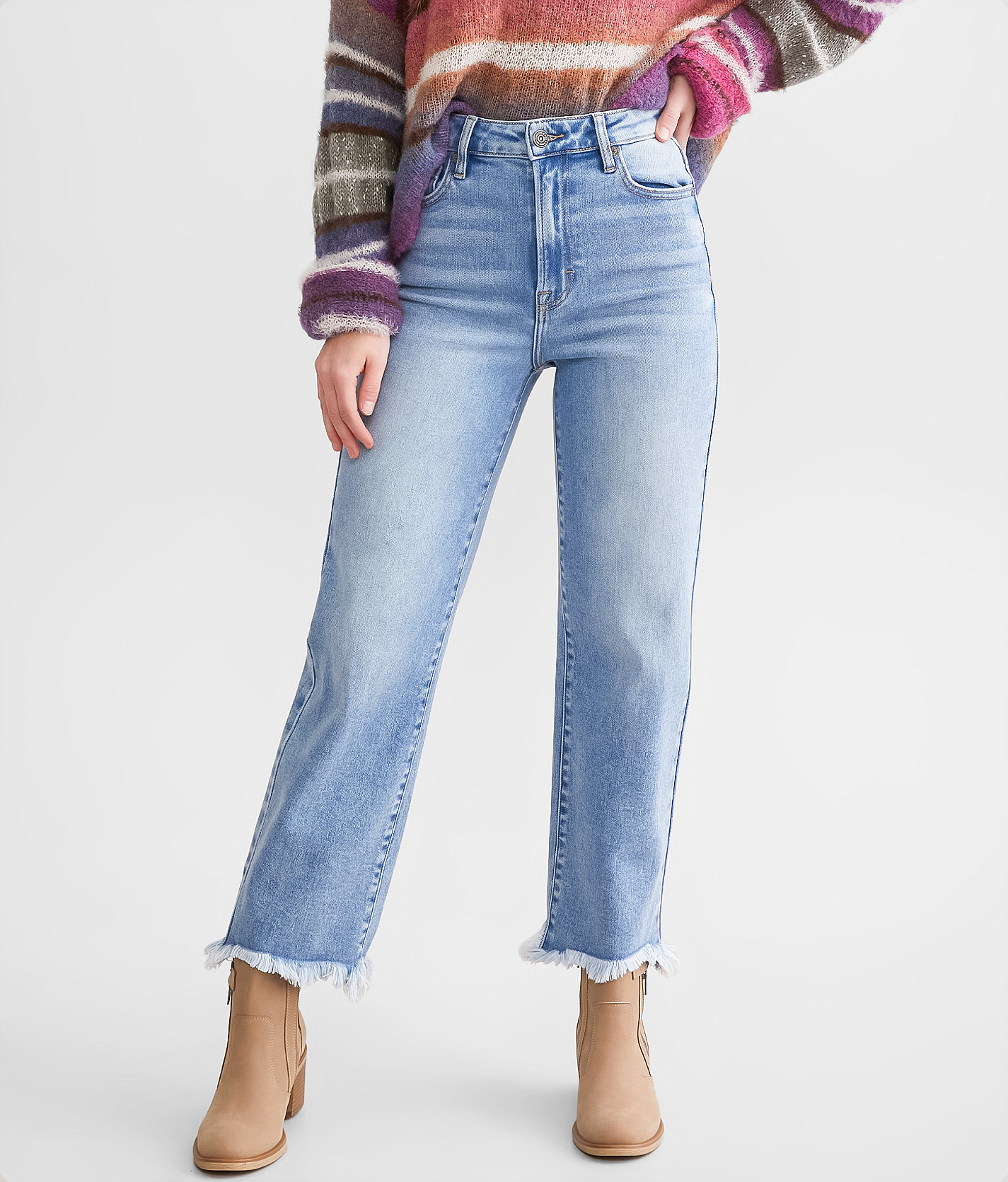 HIDDEN Tracey Cropped Wide Leg Jean - Women's Jeans in Light Wash