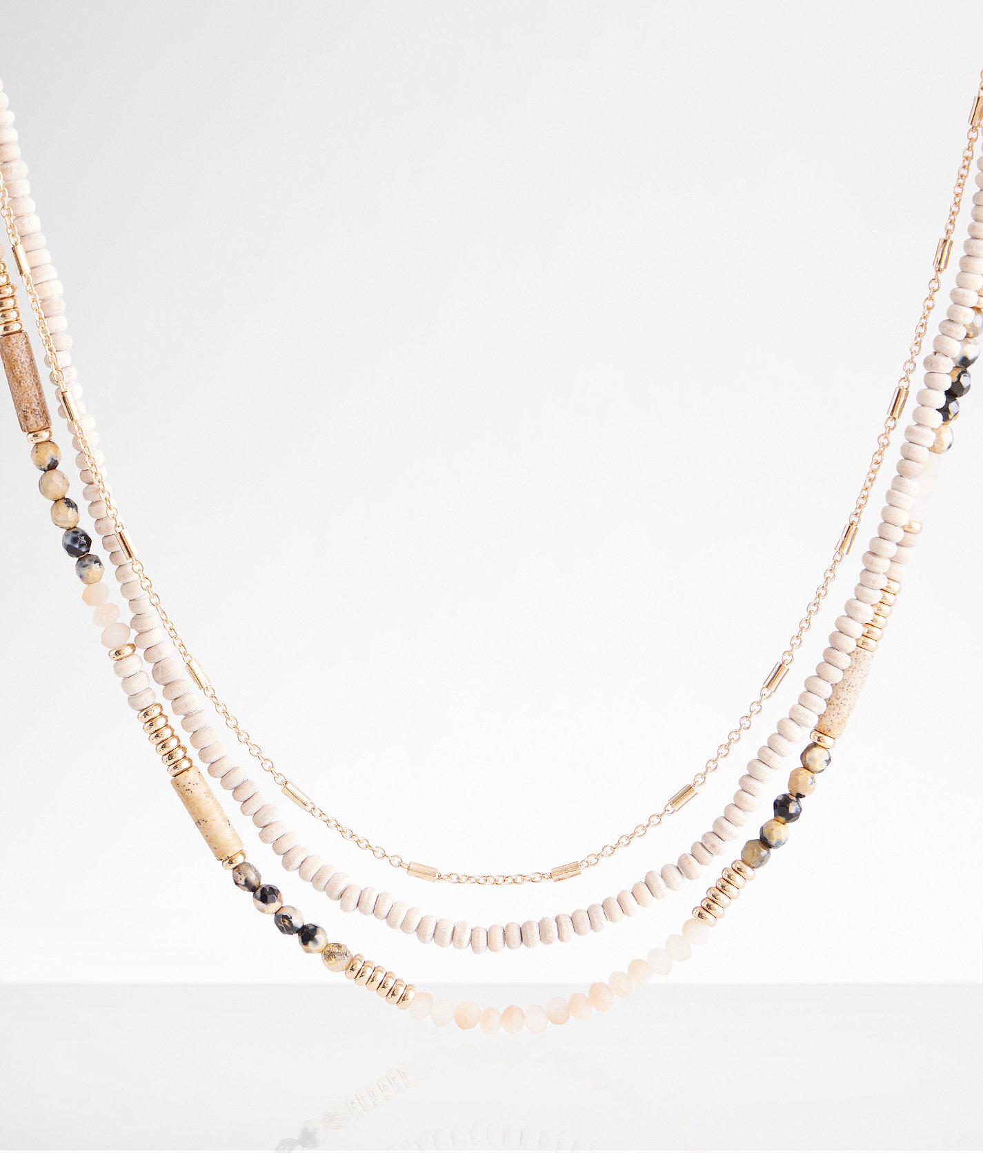 boutique by BKE 3 Pack Mixed Necklace Set - Women's Jewelry in Gold Cream Brown