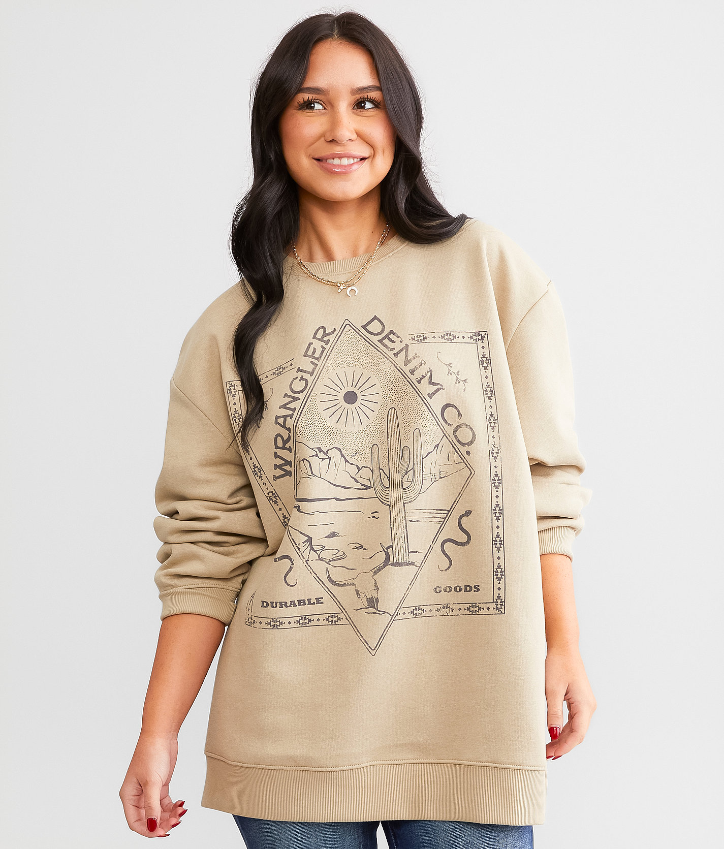 Wrangler® Oversized Pullover - Women's Sweatshirts in Trenchcoat