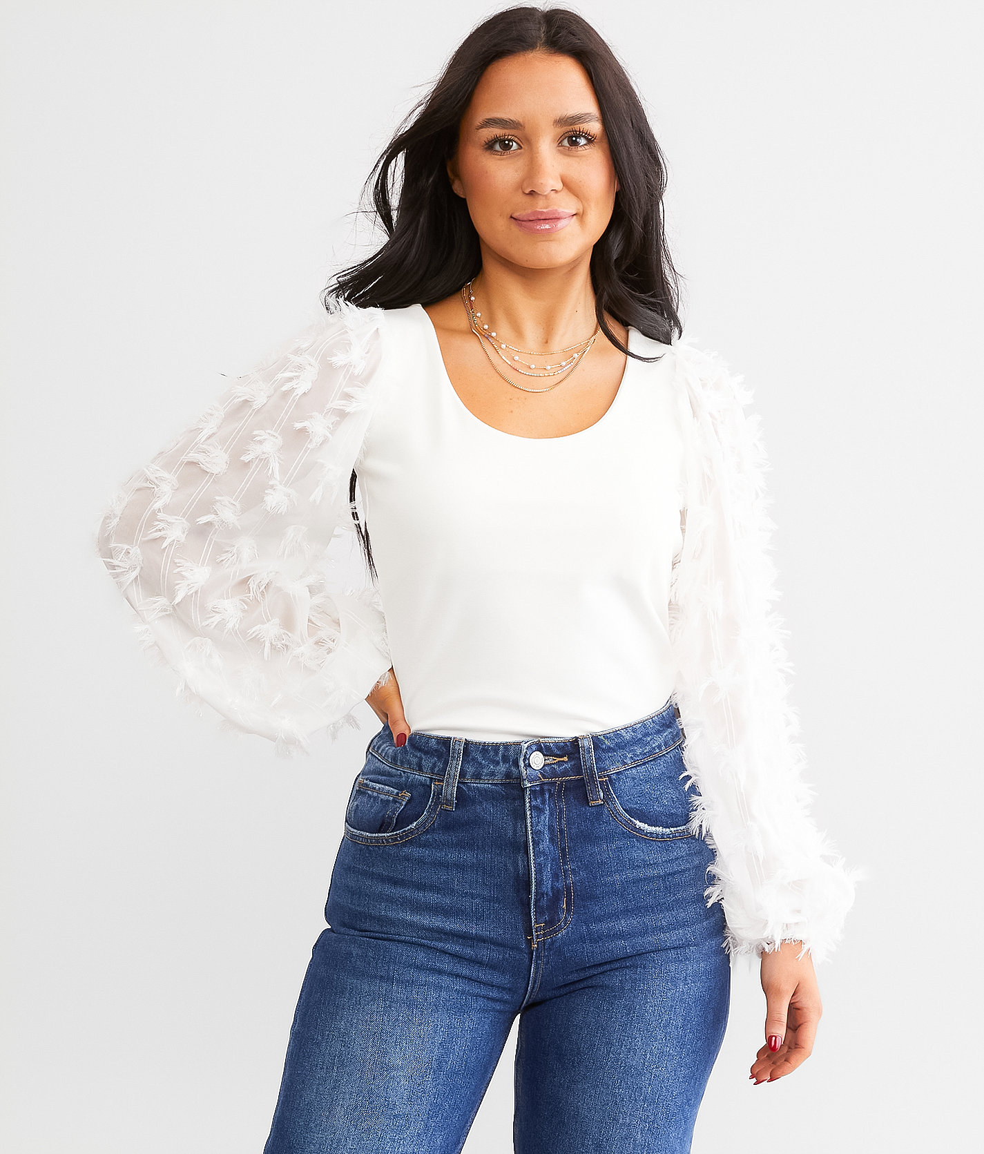 Willow & Root Metallic Fringe Top - Women's Shirts & Blouses in White