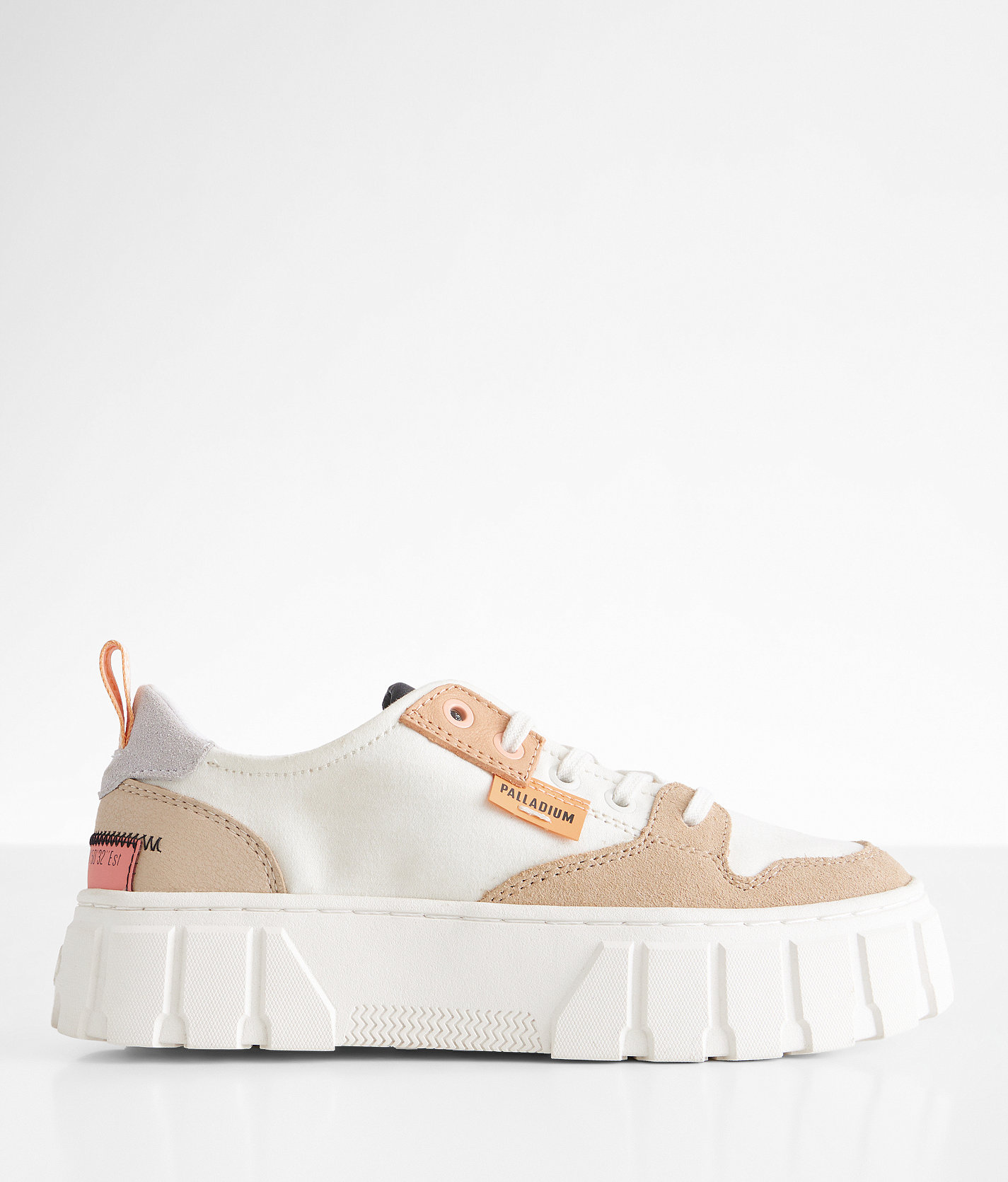 Palladium Pallatower Lo Leather Sneaker - Women's Shoes in Tofu Beige Tan