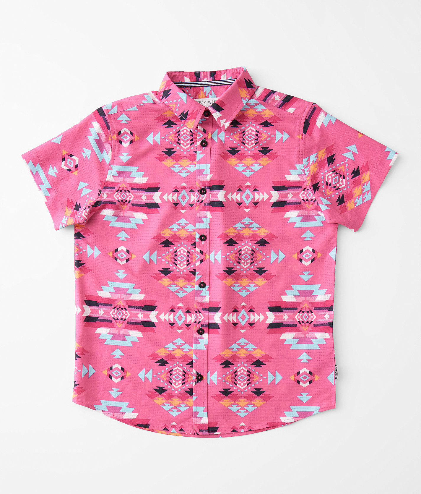 Boys - Departwest Retro Print Performance Stretch Shirt - Boy's Shirts in Pink