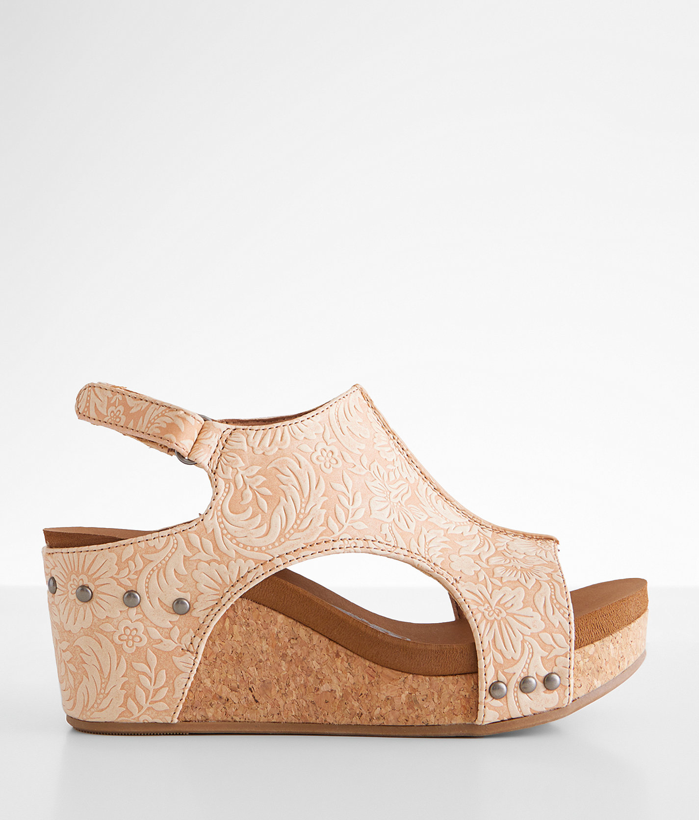 Very G Isabella Tooled Wedge Sandal - Women's Shoes in Nude