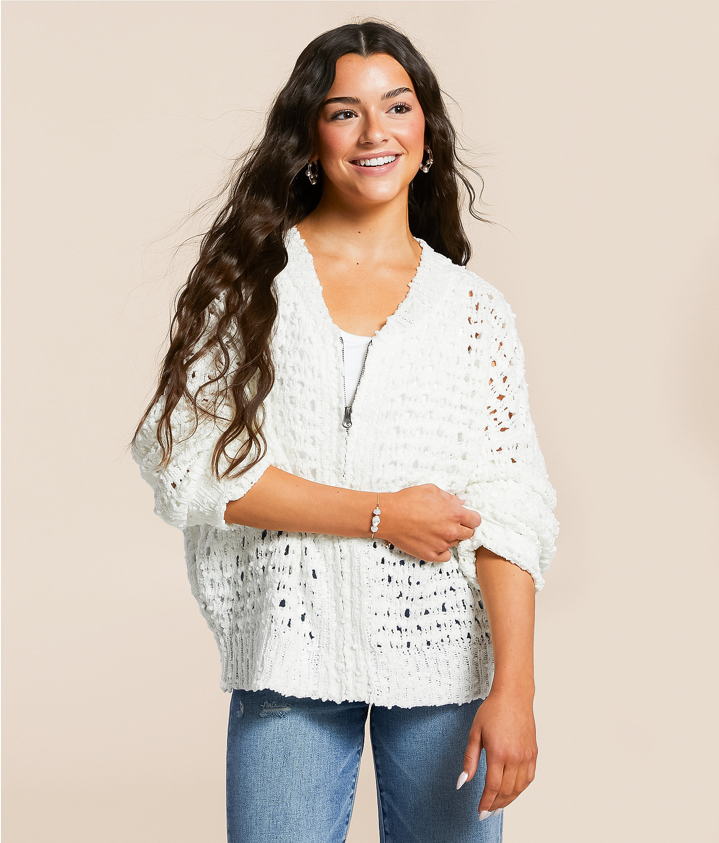 Daytrip Nubby Cardigan Sweater - Women's Sweaters in White