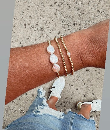 Gold Beaded/Pearl Bracelet Stack