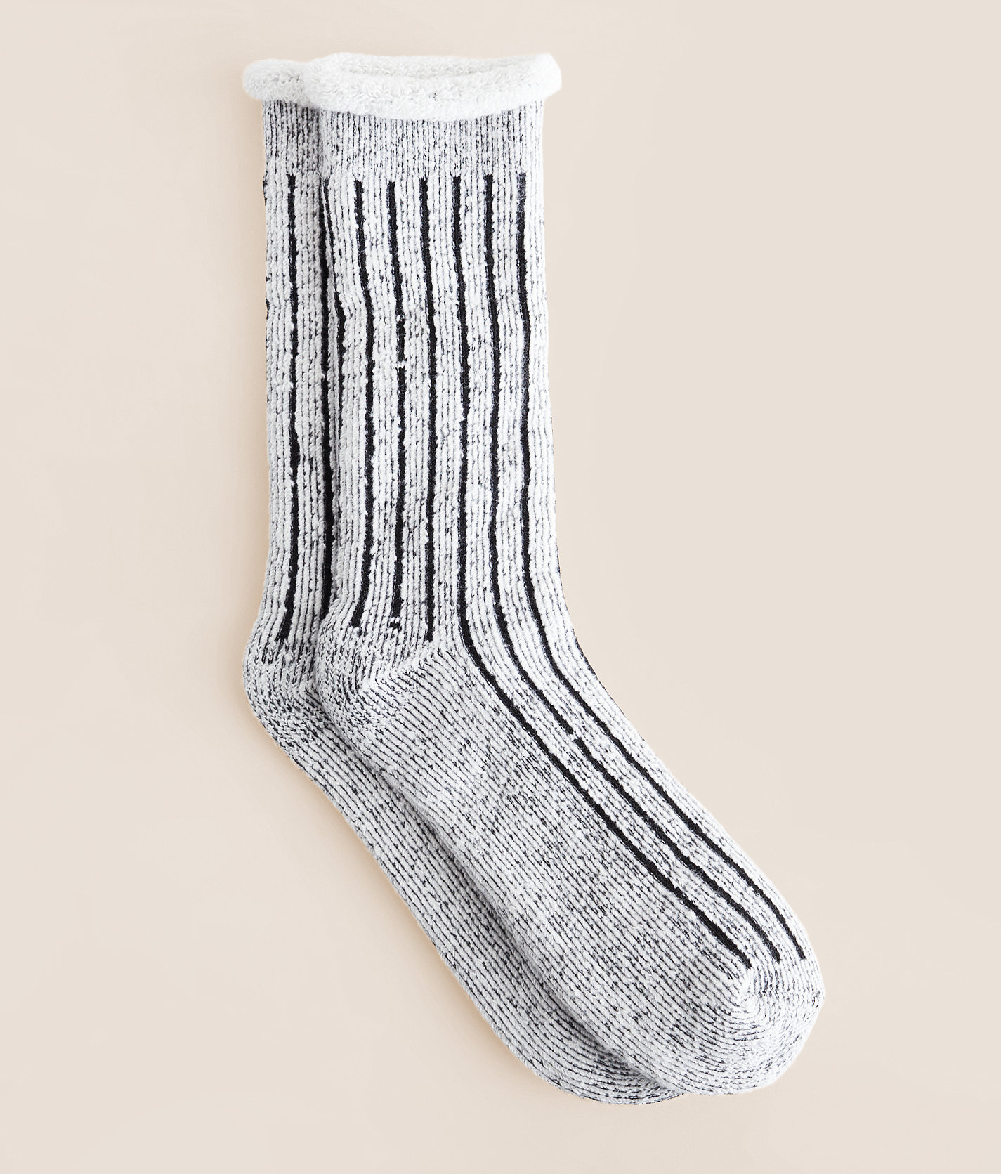 BKE Roll Top French Terry Socks - Women's Socks in Ivory