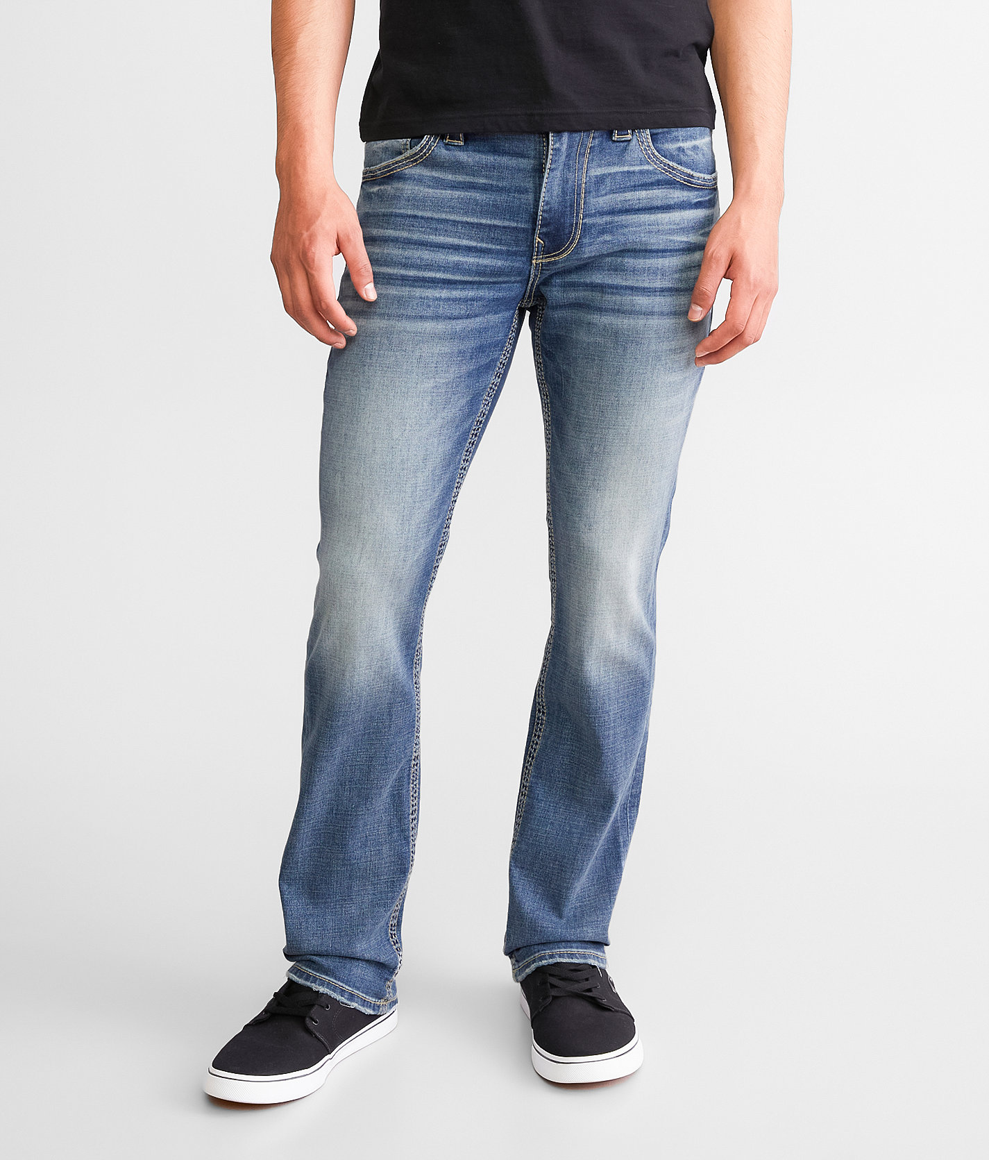 Buckle Black Three Straight Stretch Jean - Men's Jeans in Bruine