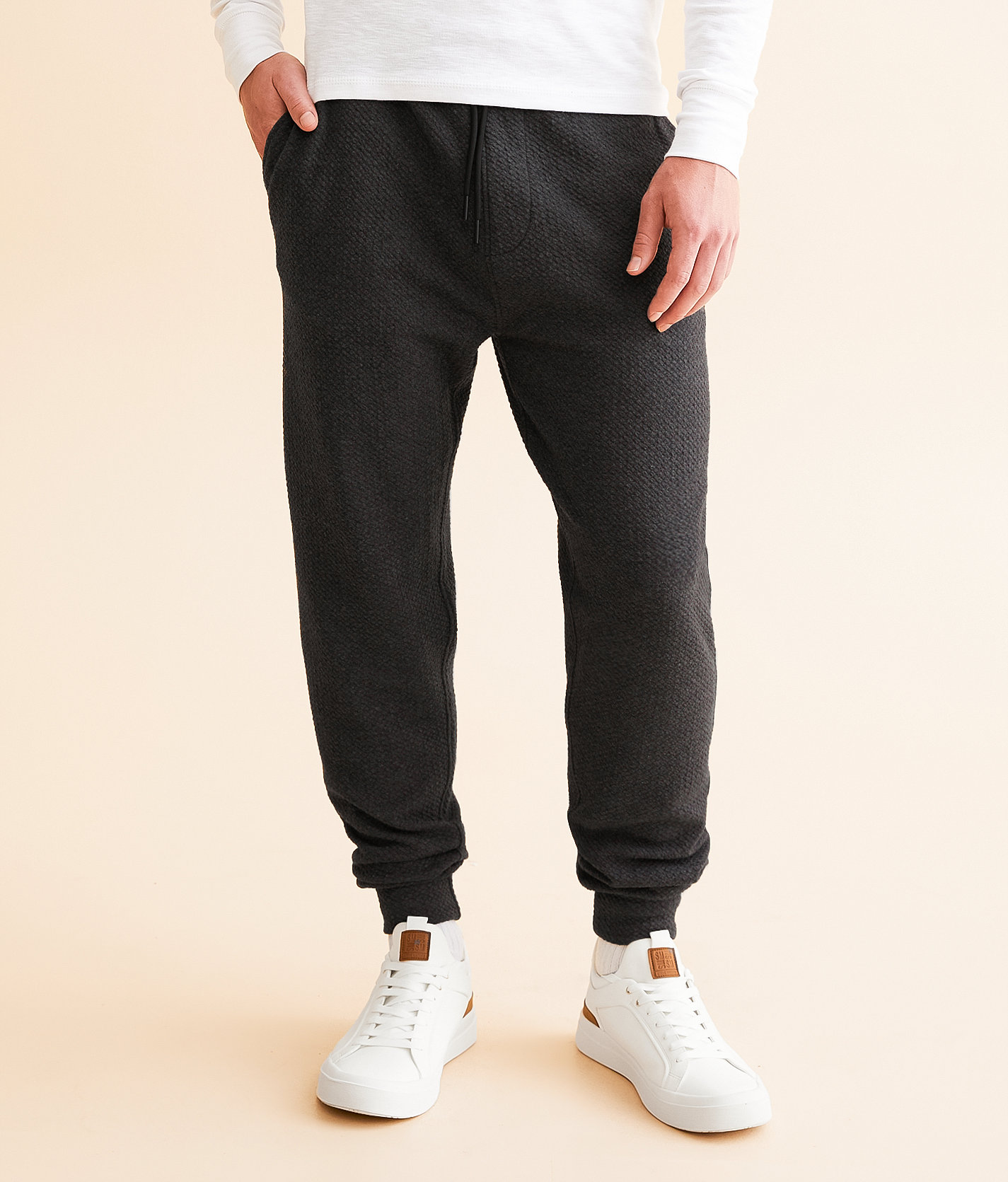 BKE Textured Performance Jogger - Men's Activewear in Charcoal Heather