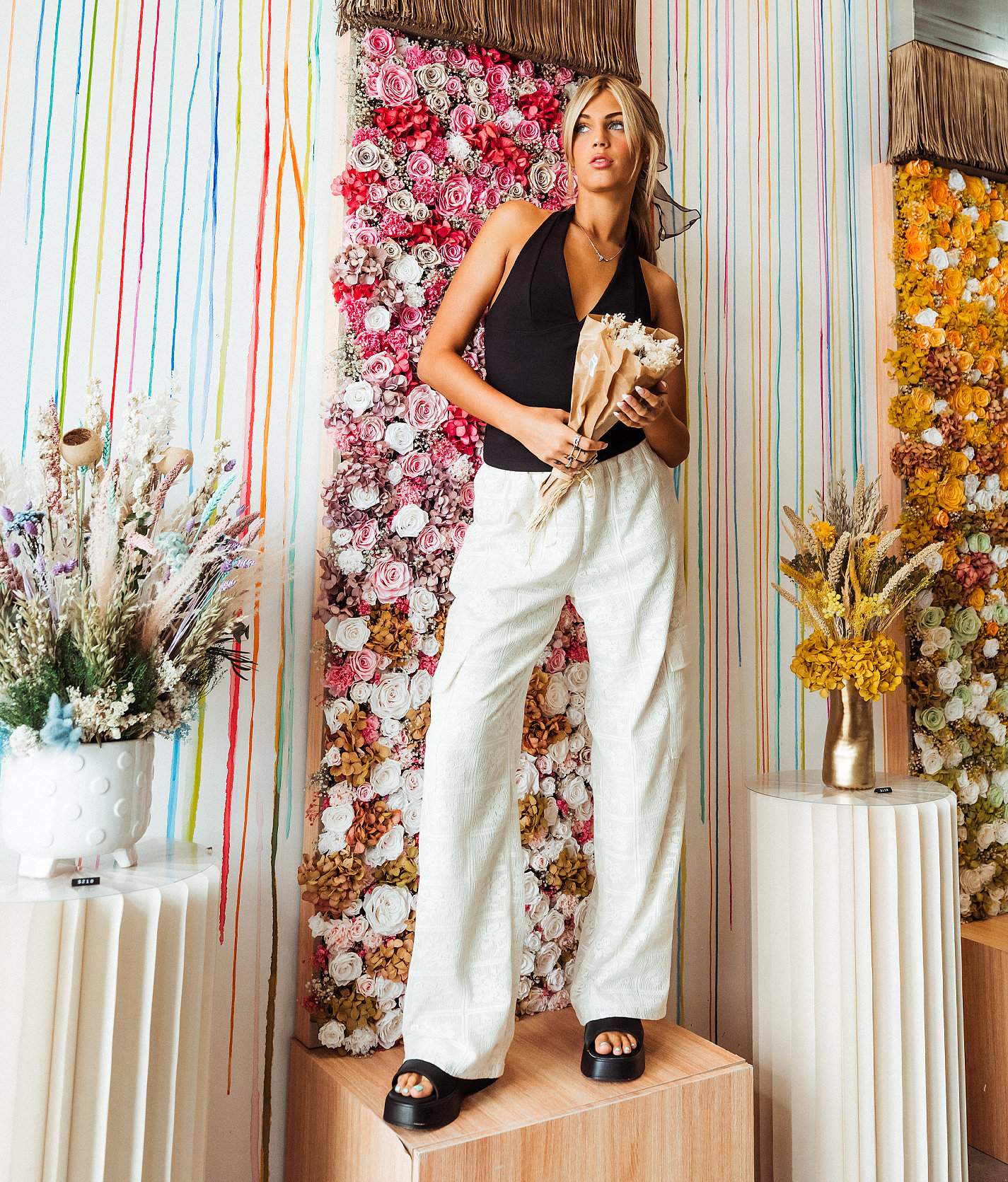 33 Coastal Lace Cargo Pant - Women's Pants in Cream