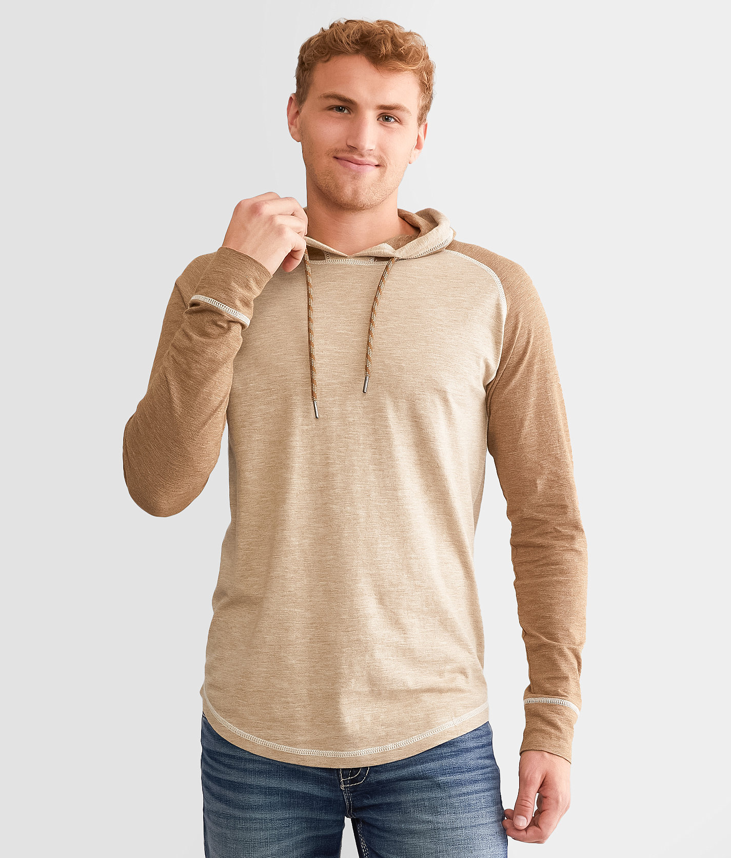 BKE Marled Raglan Hoodie - Men's Sweatshirts in Fog Rubber