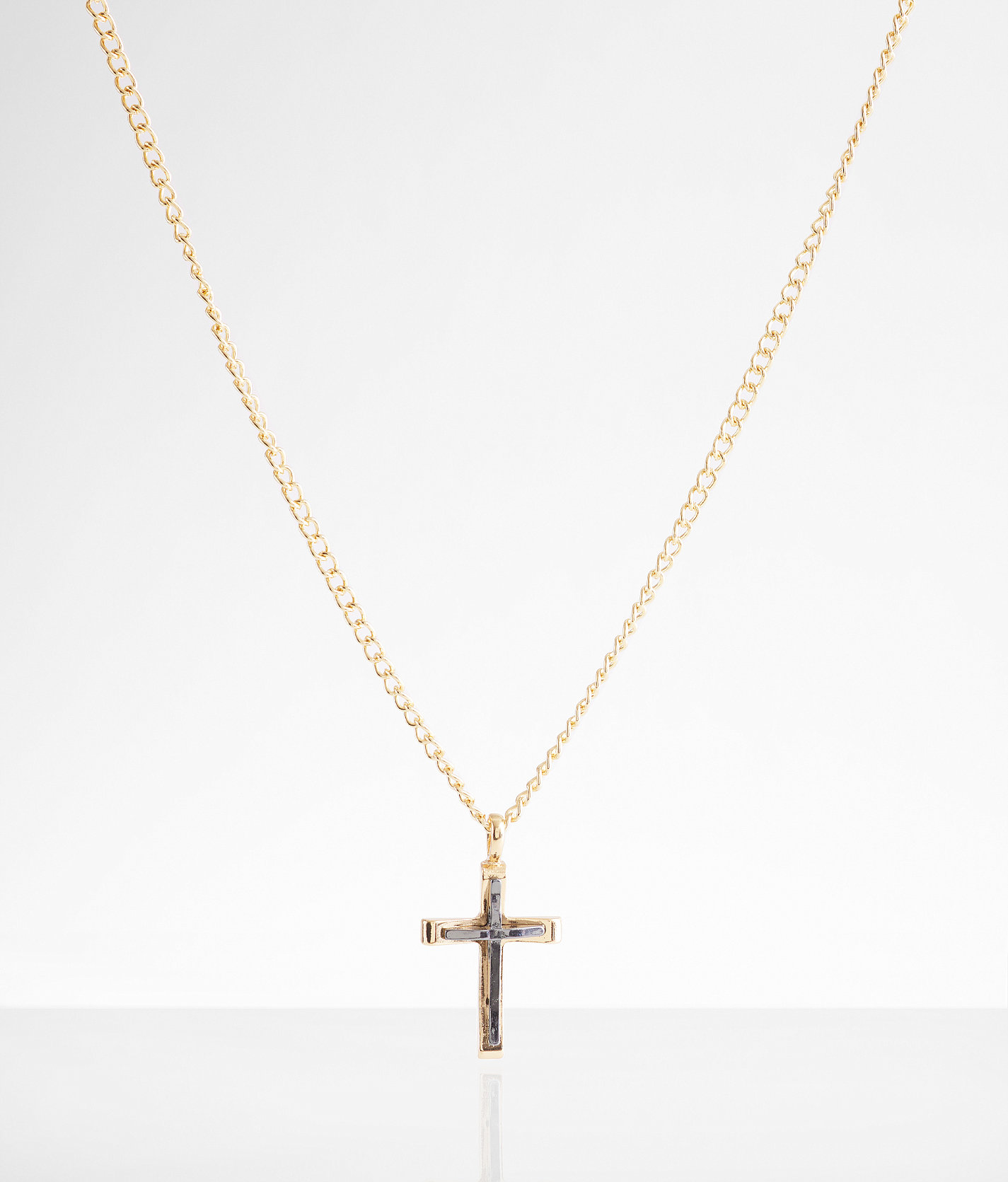 BKE Cross 18" Necklace - Men's Jewelry in Gold