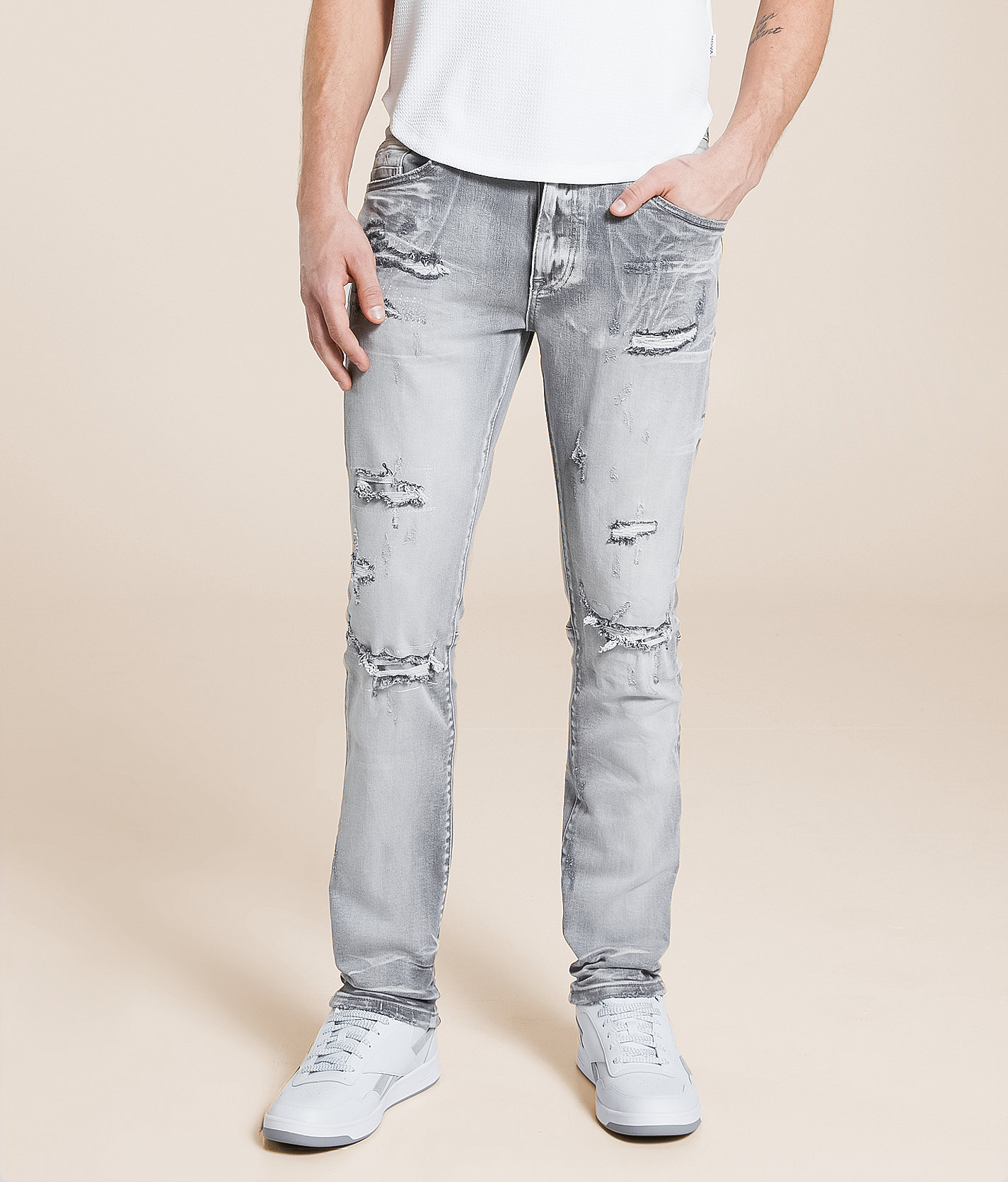 Smoke Rise® Slim Taper Stretch Jean - Men's Jeans in Radiant Grey