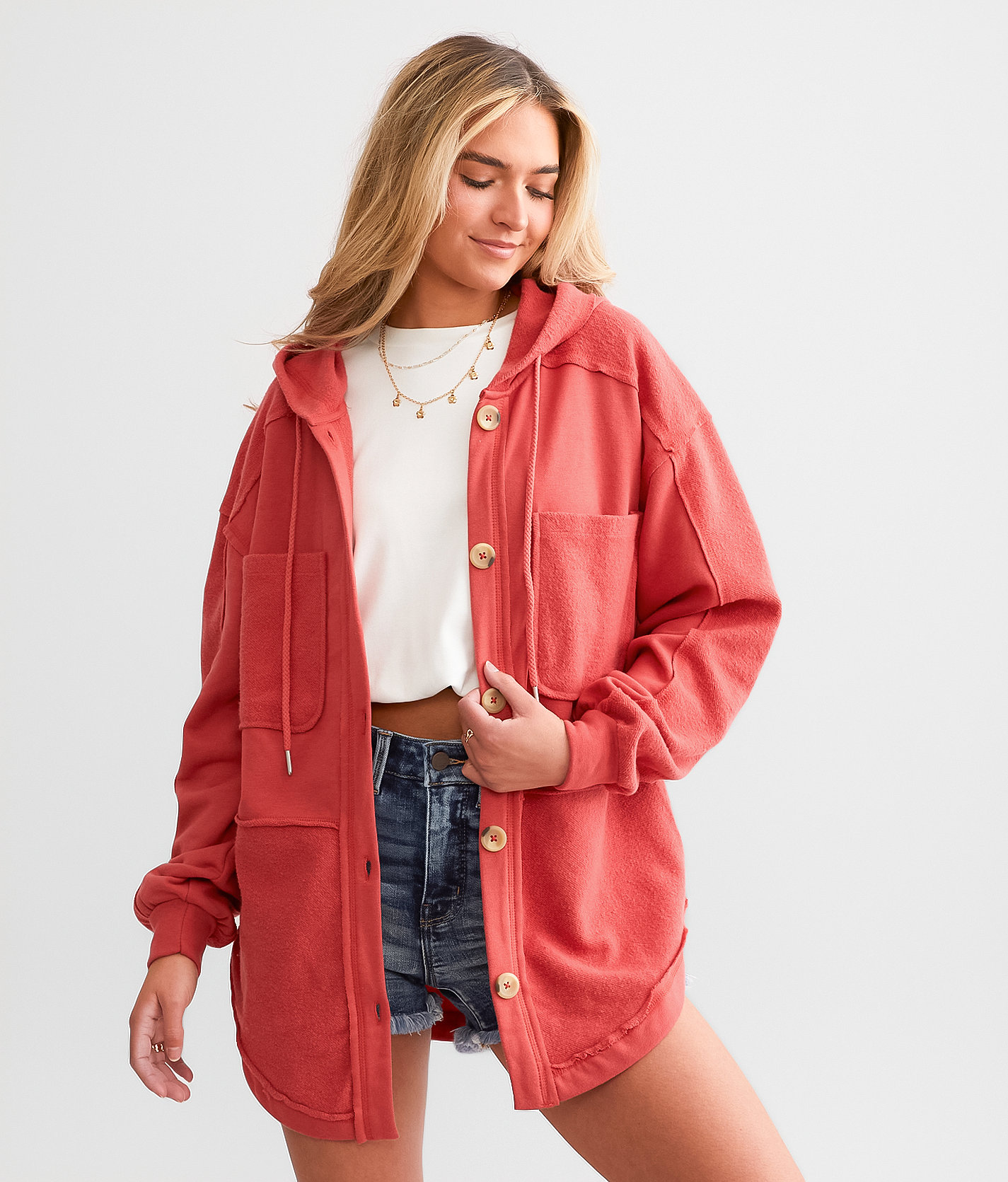 BKE Boyfriend Hooded Jacket - Women's Coats & Jackets in Baked Apple