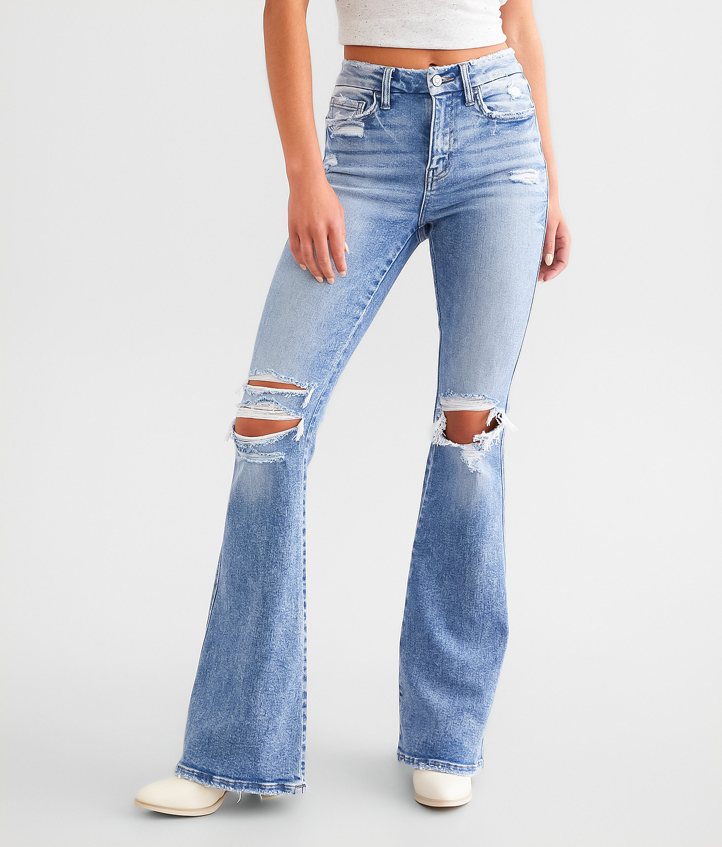 Flying Monkey High Rise Flare Stretch Jean - Women's Jeans in Desirous
