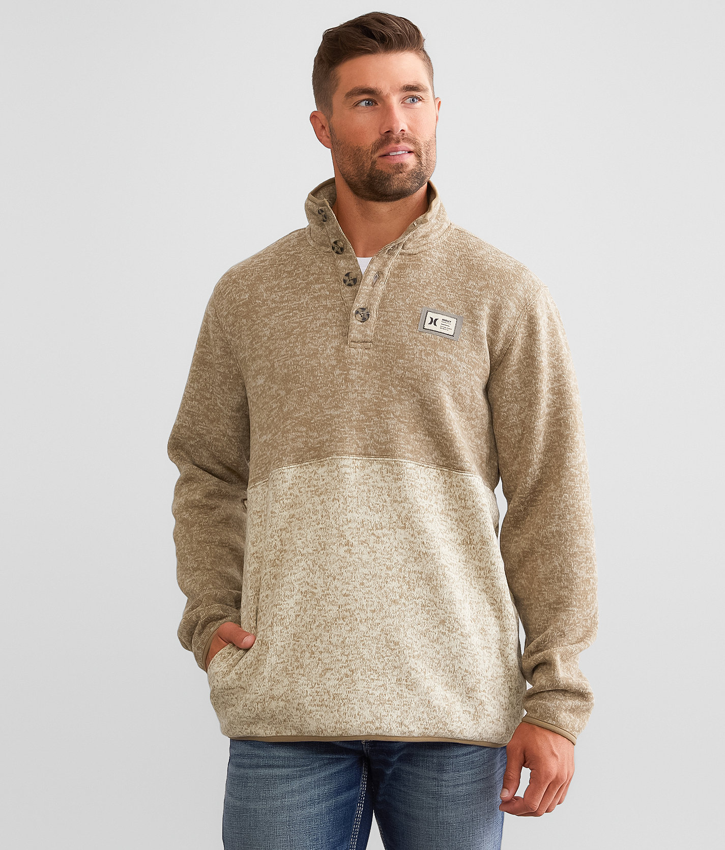 Hurley Moore Walden Henley Pullover - Men's Sweatshirts in Brown