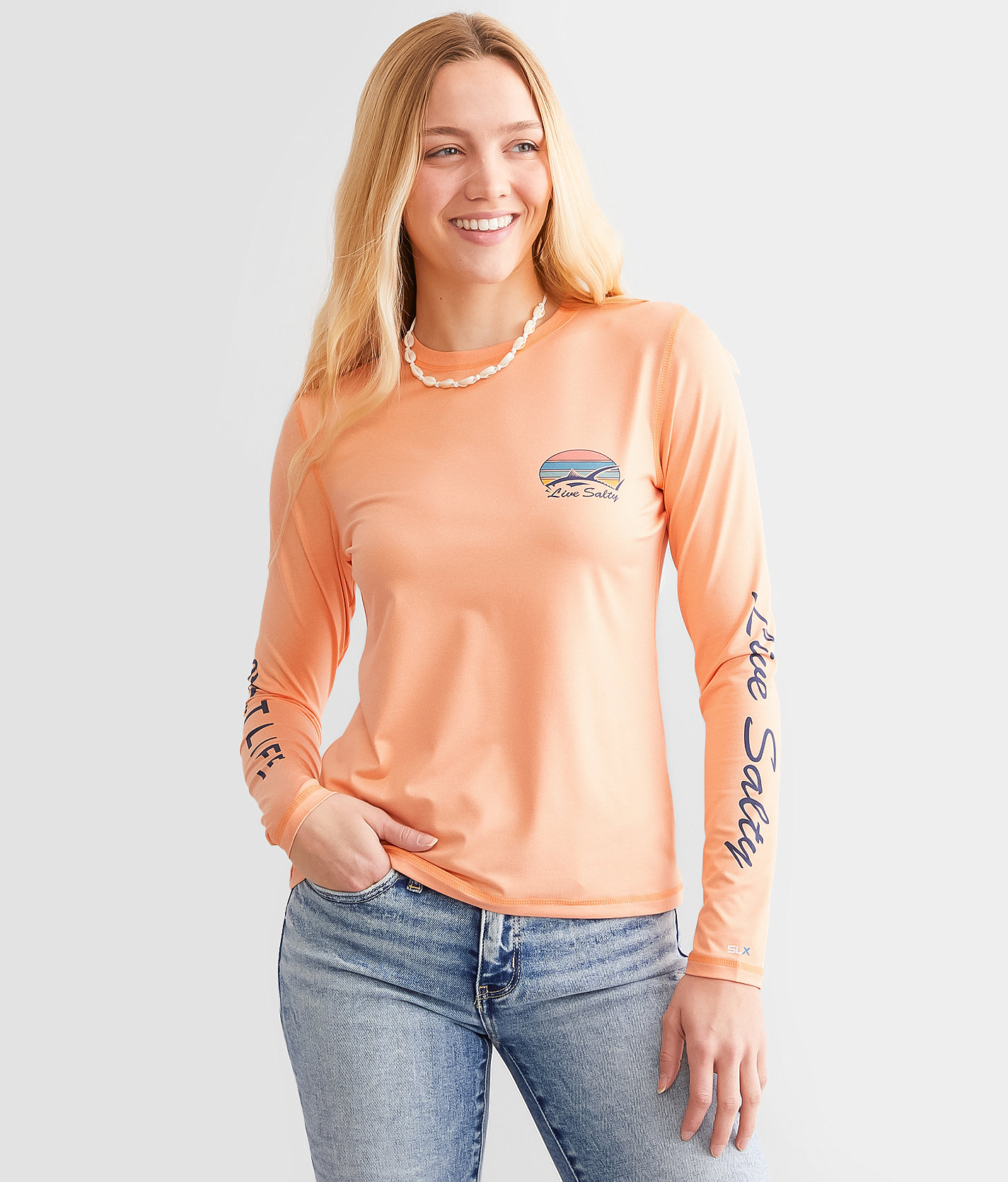 Salt Life Tuna Tribe Performance T-Shirt - Women's T-Shirts in Grapefruit Heather