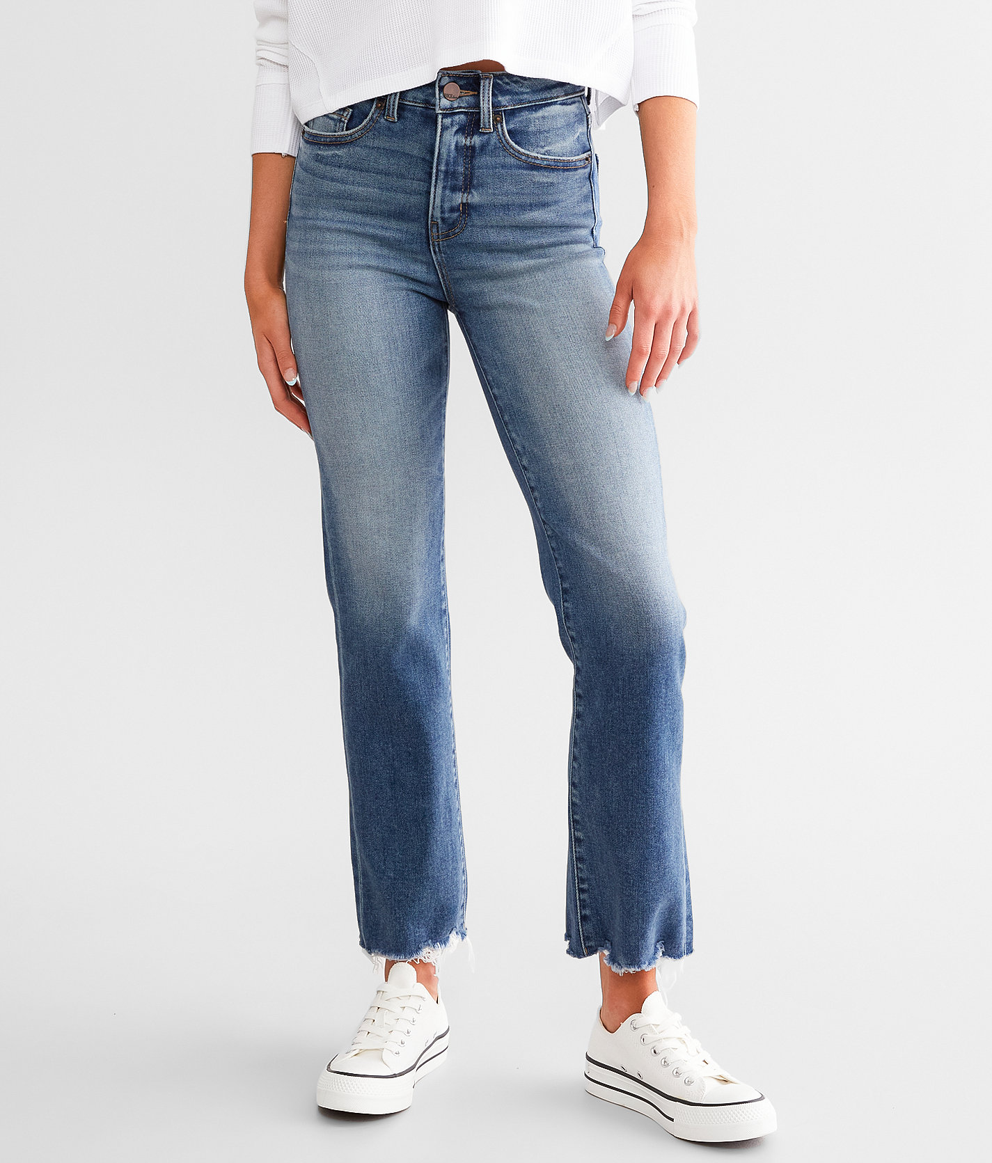 BKE Billie Cropped Straight Stretch Jean - Women's Jeans in Netro