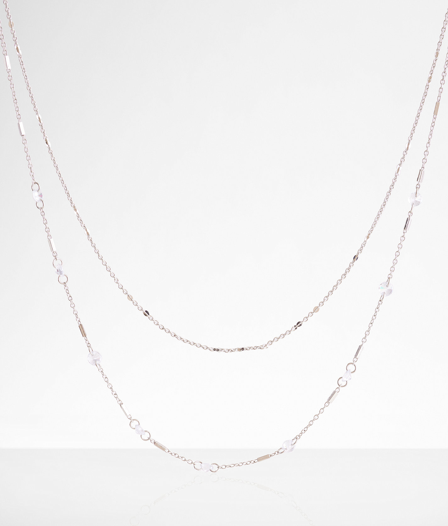 boutique by BKE Glitz Tiered Necklace - Women's Jewelry in Silver