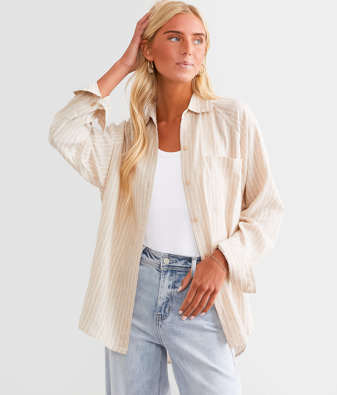 Z Supply The Perfect Line Shirt - Women's Shirts & Blouses in Putty