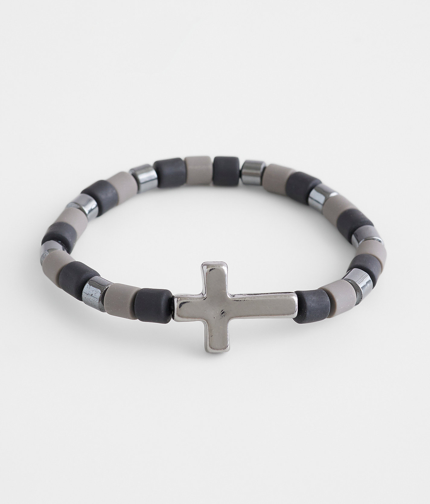 BKE Beaded Cross Bracelet - Men's Jewelry in Black