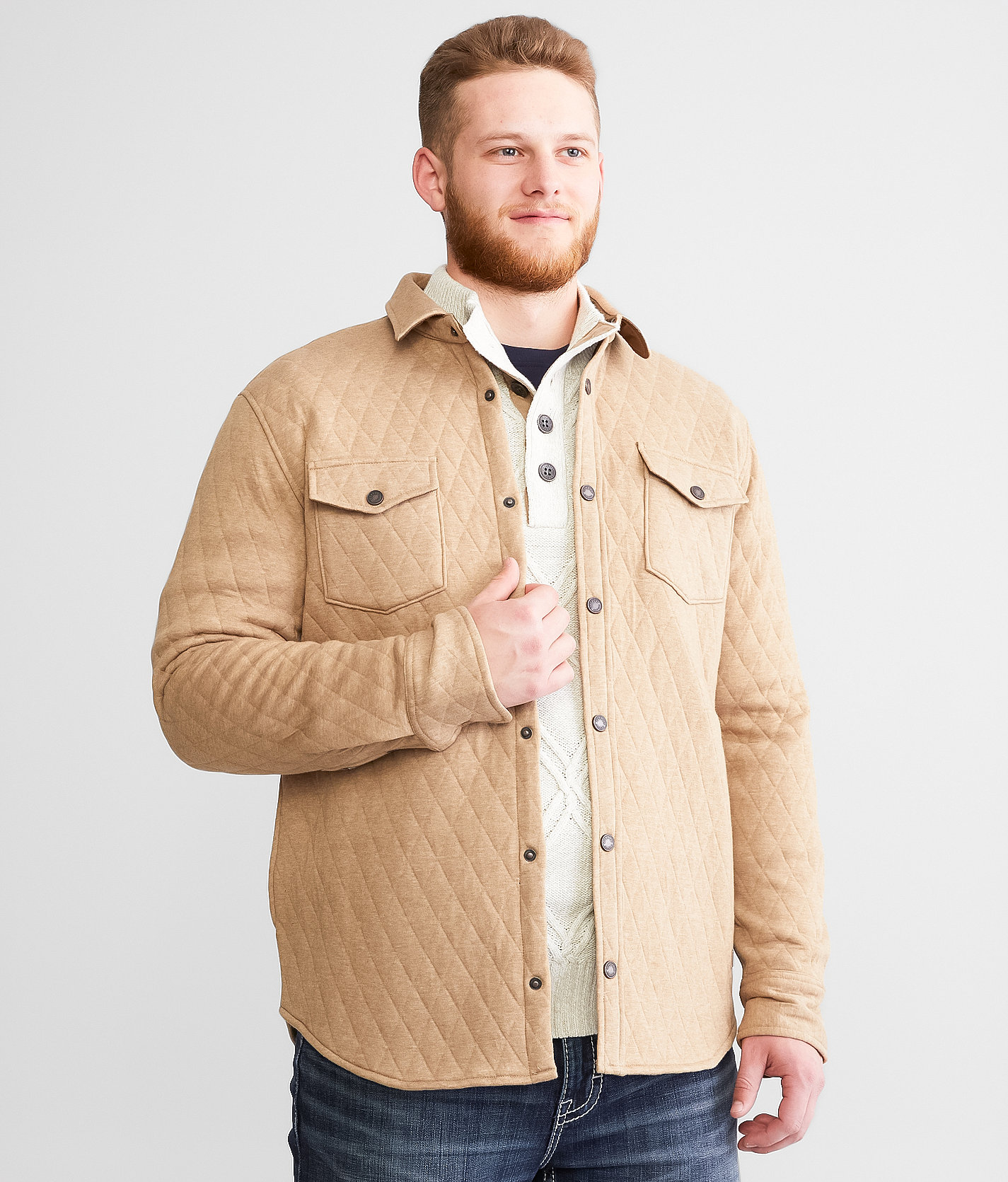 Outpost Makers Jaquard Shacket - Men's Coats & Jackets in Chinchilla