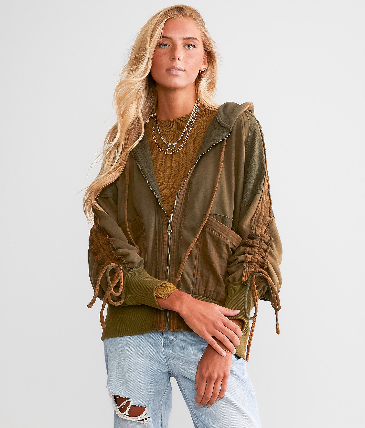Gilded Intent Washed Hoodie - Women's Sweatshirts in Washed Olive