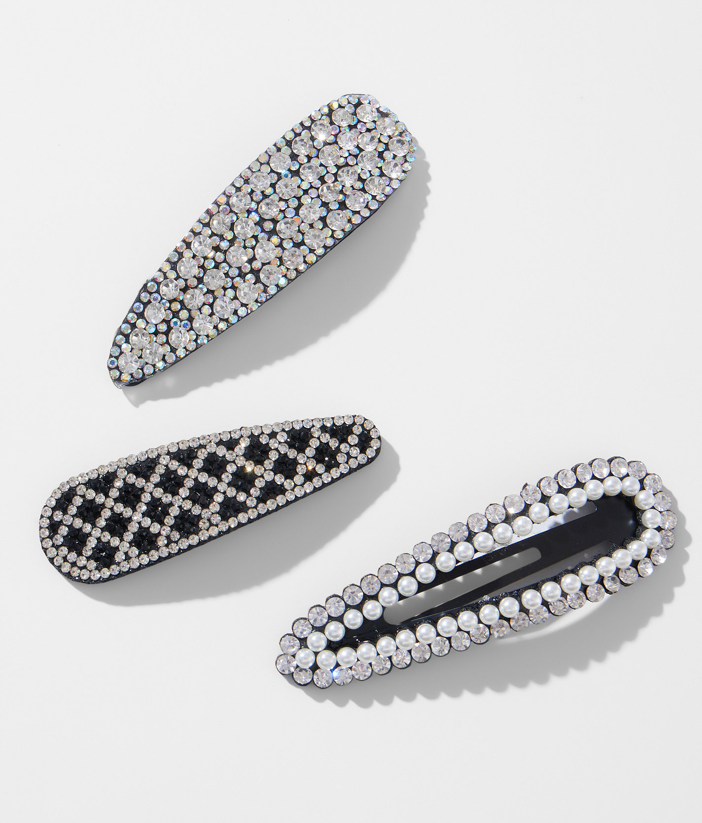 nOir™ 3 Pack Glitz Hair Barrettes - Women's Hair Accessories in Black