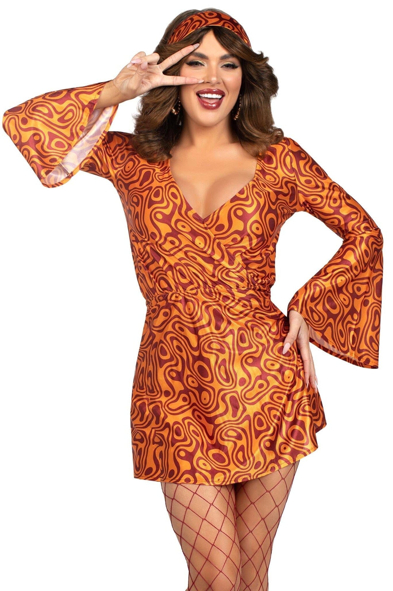 2 Piece Disco Doll, Includes Bell Sleeved Dress And Head Scarf