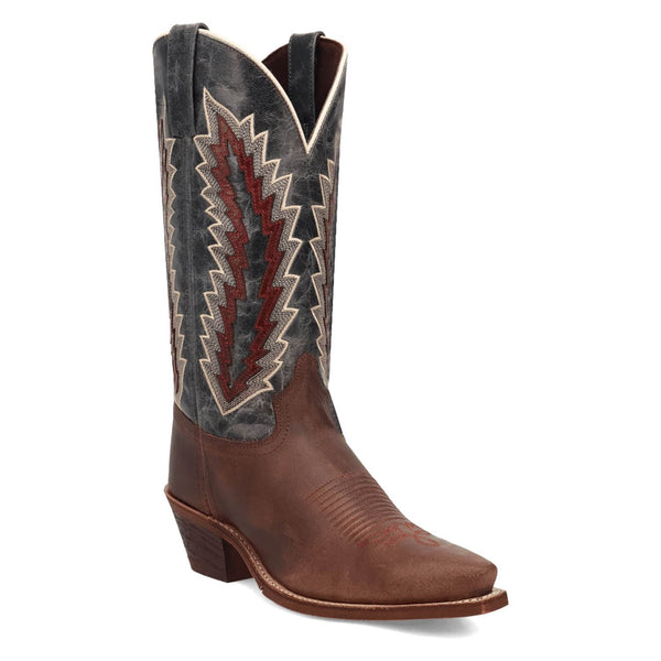 Laredo Womens Cadence Dark Brown/Navy Leather Cowboy Boots