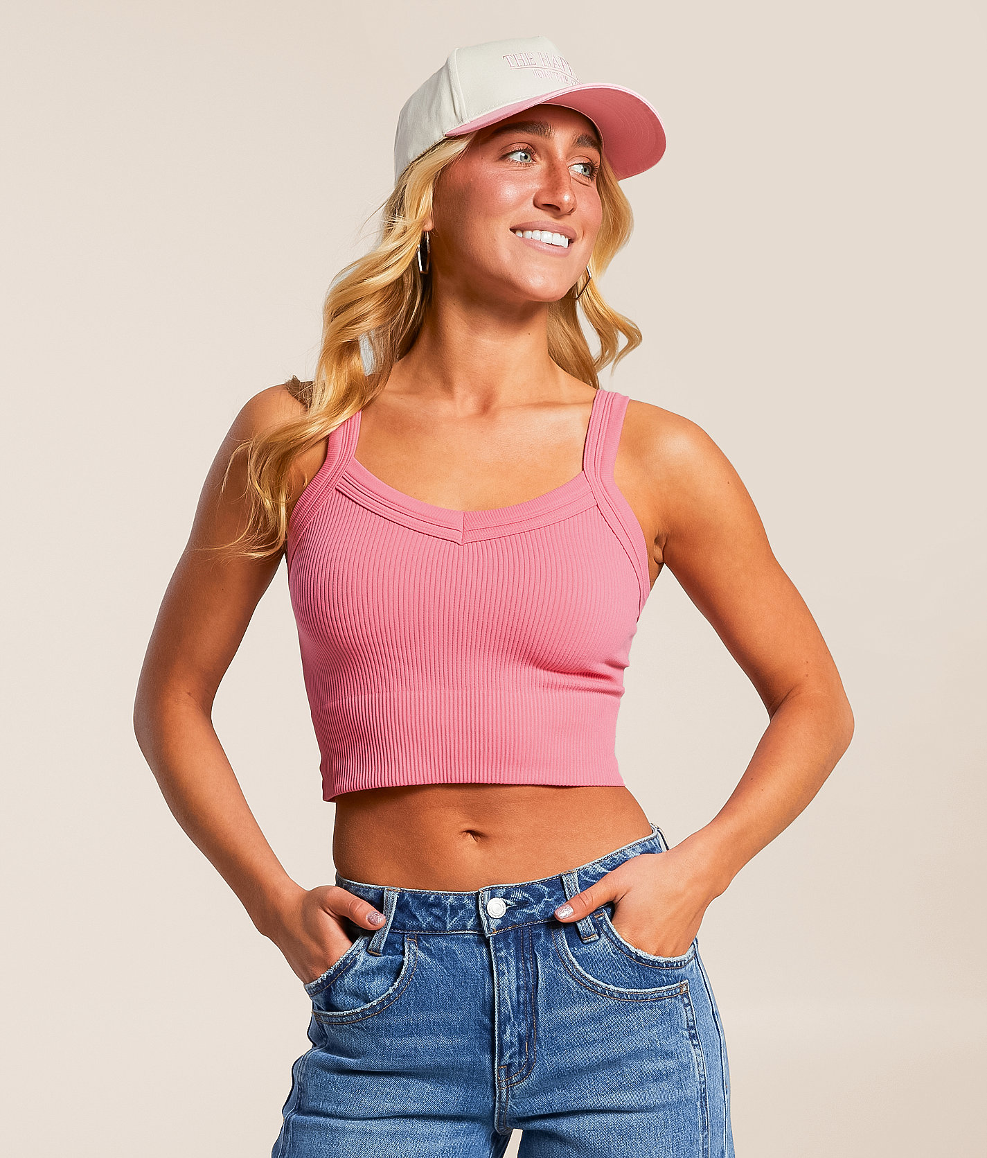 Freshwear Ribbed Stretch Brami - Women's Intimates in Pink Lemonade