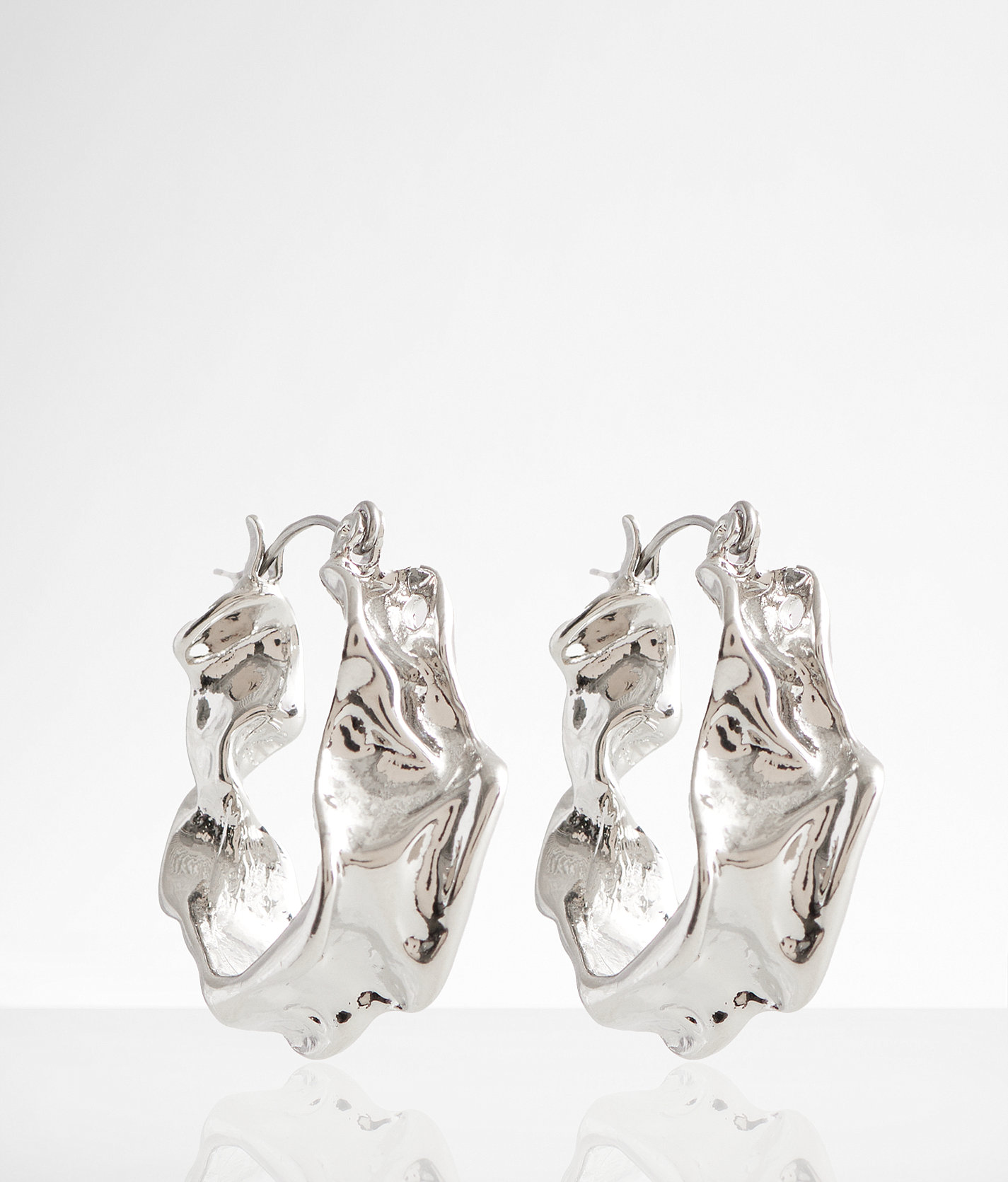 boutique by BKE Warped Hoop Earring - Women's Jewelry in Silver