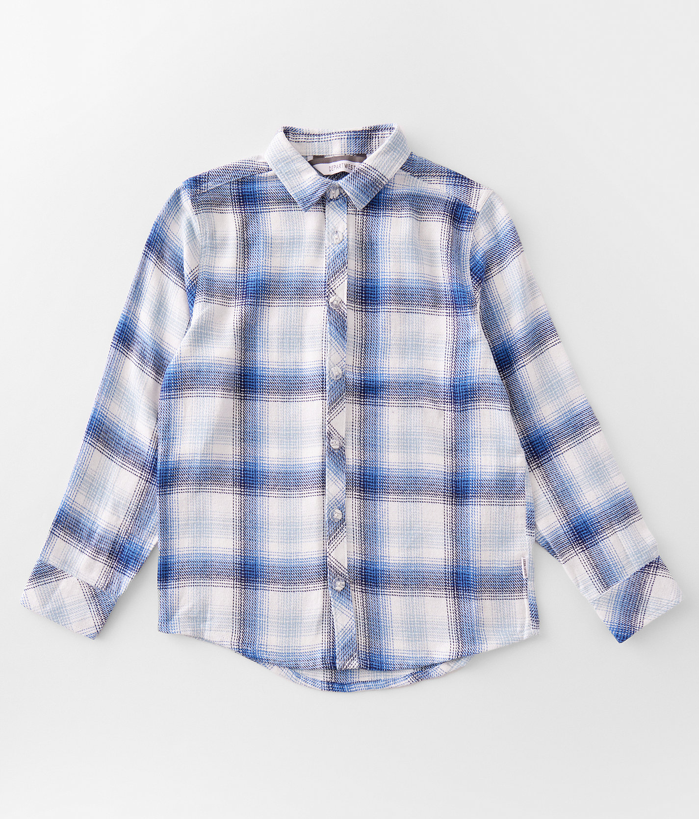Boys - Departwest Plaid Shirt - Boy's Shirts in White Blue