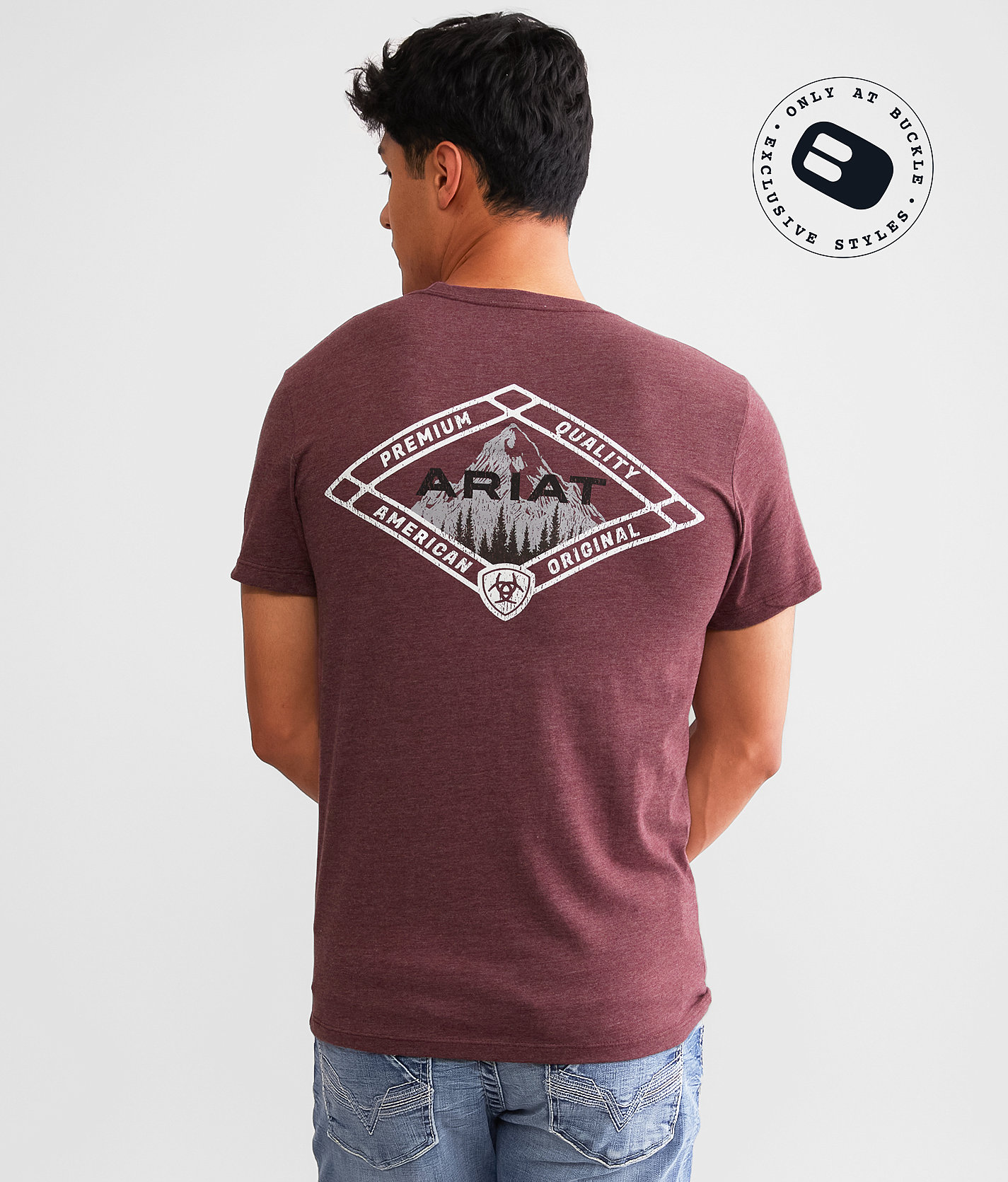Ariat Elk Mountain T-Shirt - Men's T-Shirts in Maroon Heather
