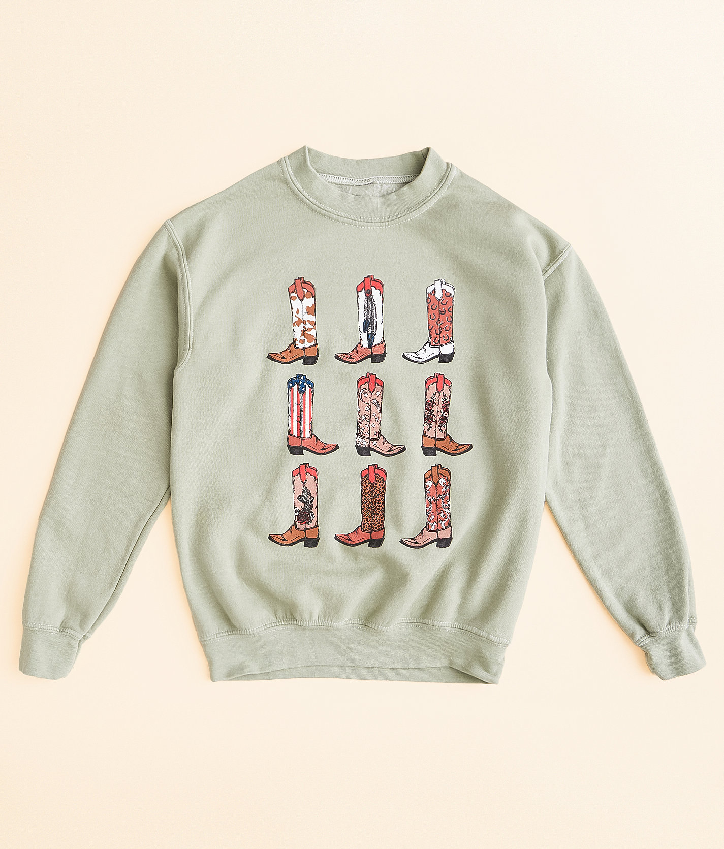 Girls - American Highway Cowgirl Boots Pullover - Girl's Sweatshirts in Desert Sage