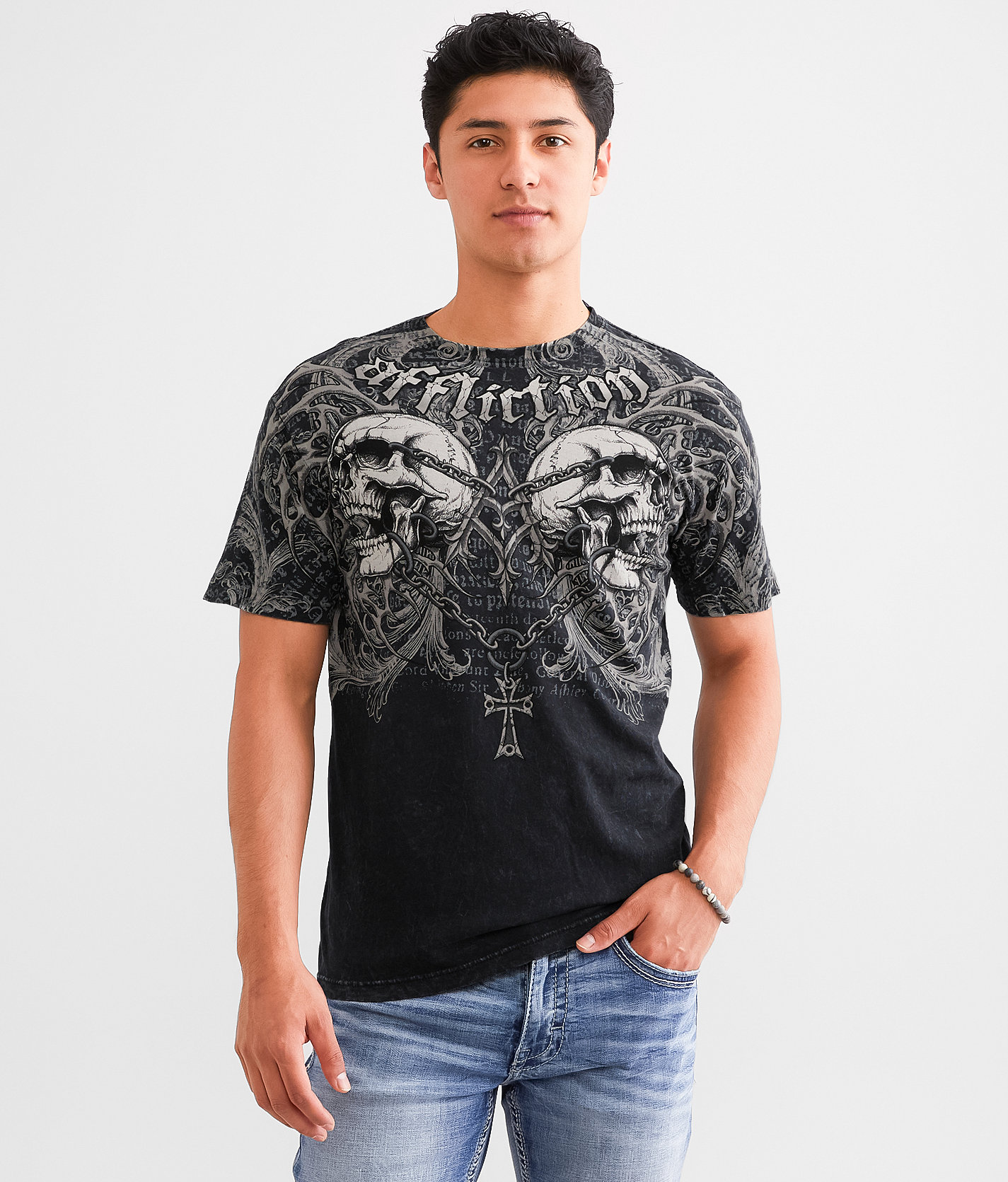 Affliction Collapse T-Shirt - Men's T-Shirts in Black Lava