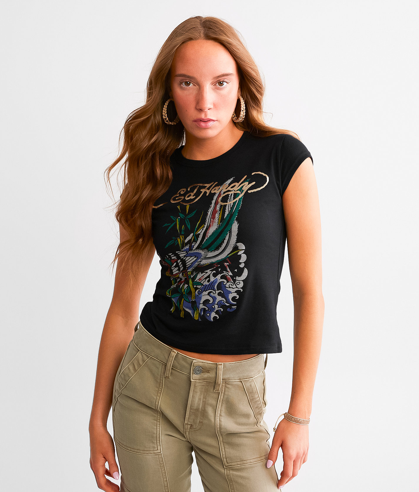 Ed Hardy Peacock T-Shirt - Women's T-Shirts in Black