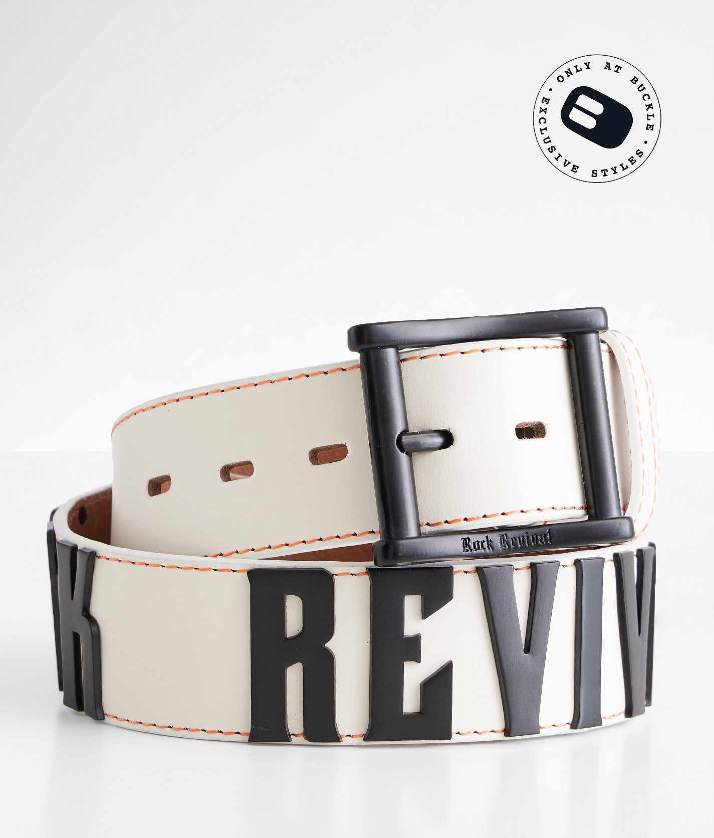 Rock Revival Leather Belt - Men's Belts in White