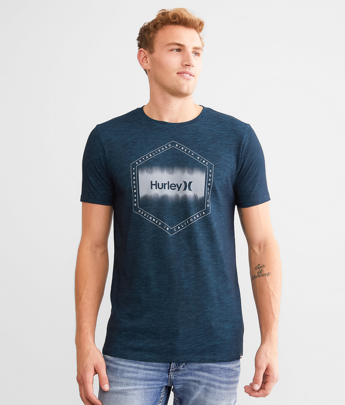 Hurley Reverb T-Shirt - Men's T-Shirts in Black Photo Blue