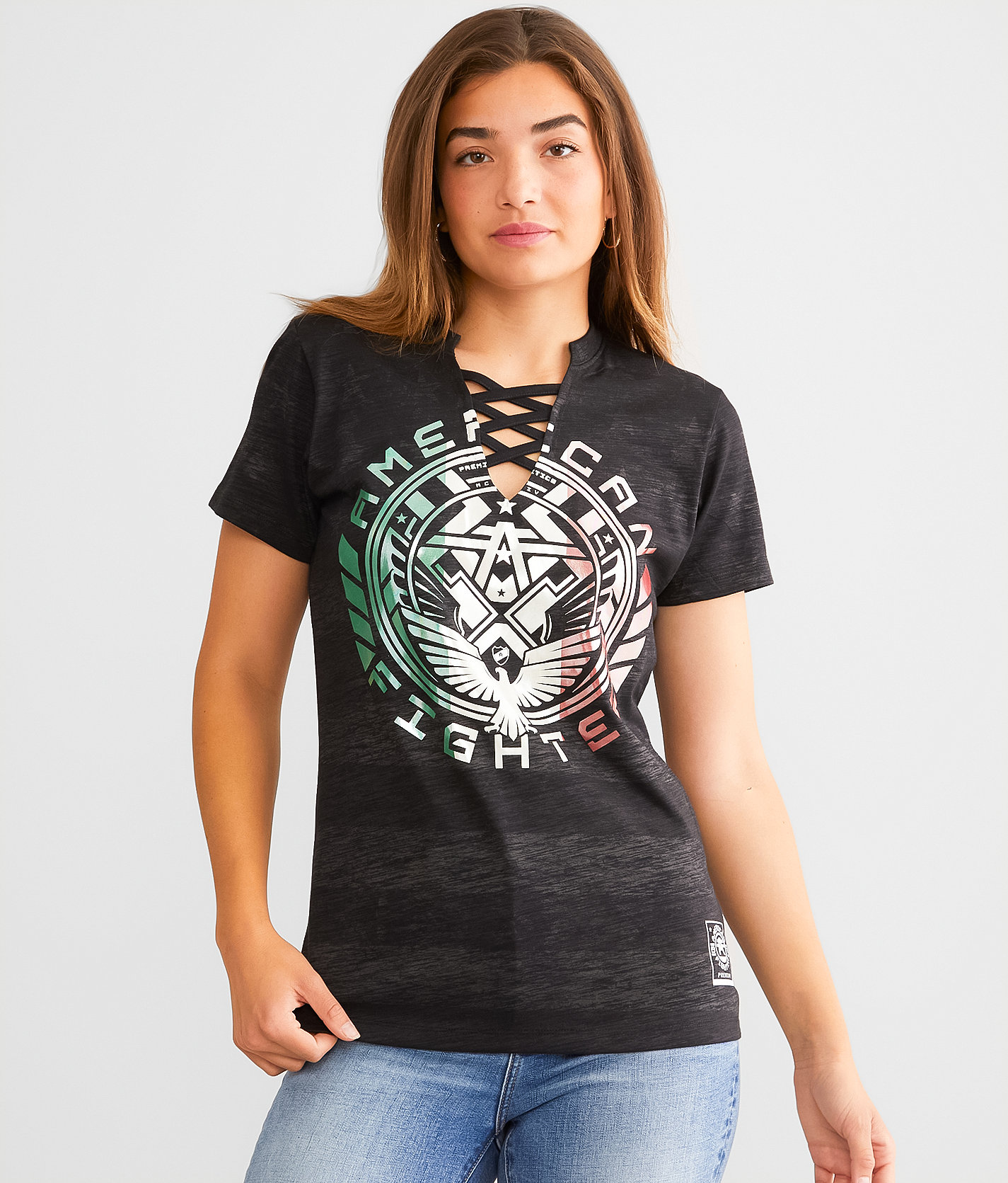 American Fighter Downey T-Shirt - Women's T-Shirts in Black Mass Multi